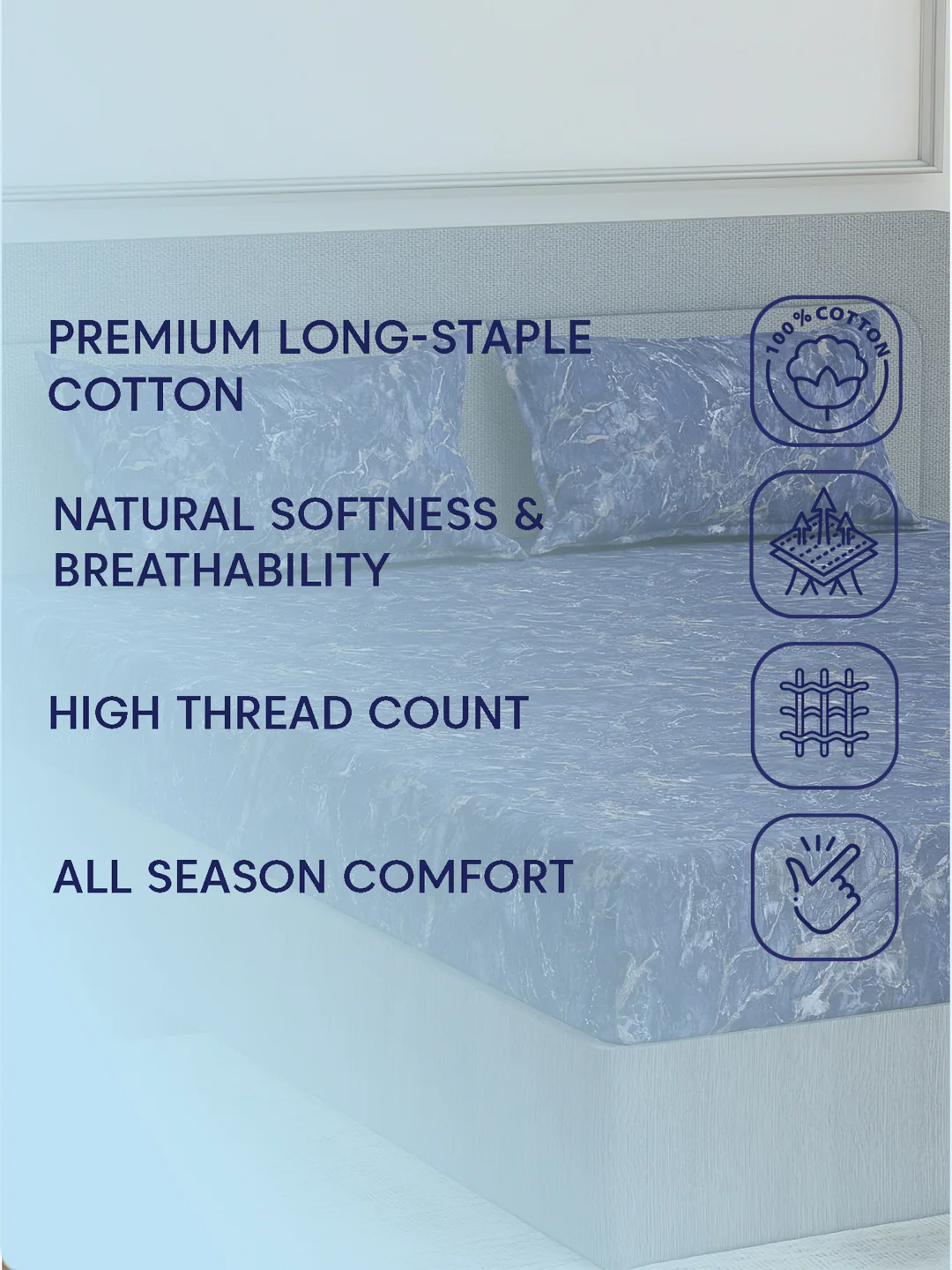 Premium 210 TC Pure Cotton King Size Bedsheet with 2 Pillow Covers Classique Mosaic Collection - Image 9