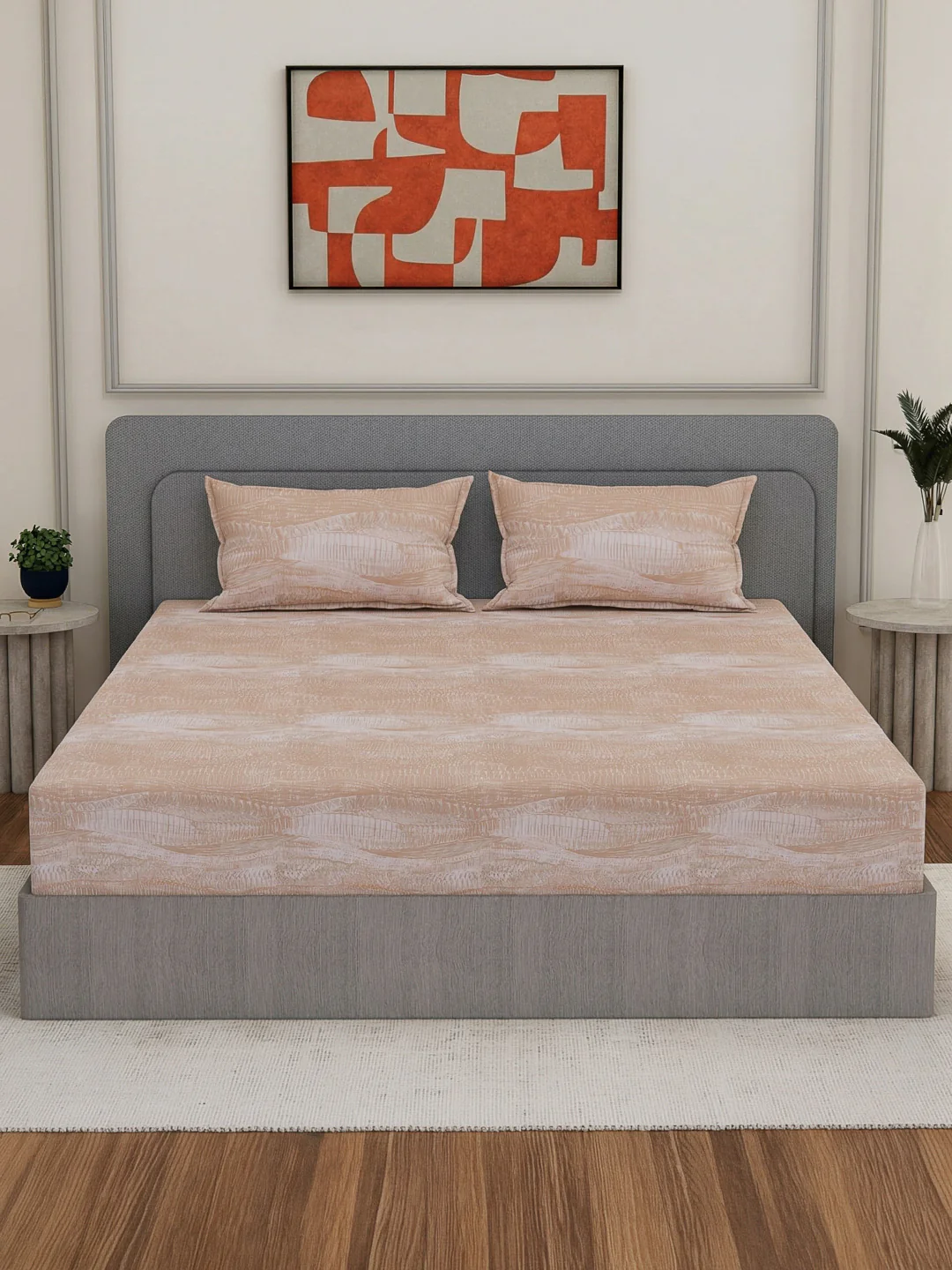 Premium 210 TC Pure Cotton King Size Bedsheet with 2 Pillow Covers Classique Mosaic Collection - Image 3