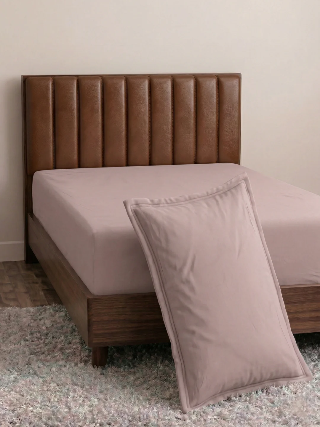 Premium 210 TC Pure Cotton Single Bed Bedsheet with 1 Pillow Cover Classique Casa Solids Collection - Image 5