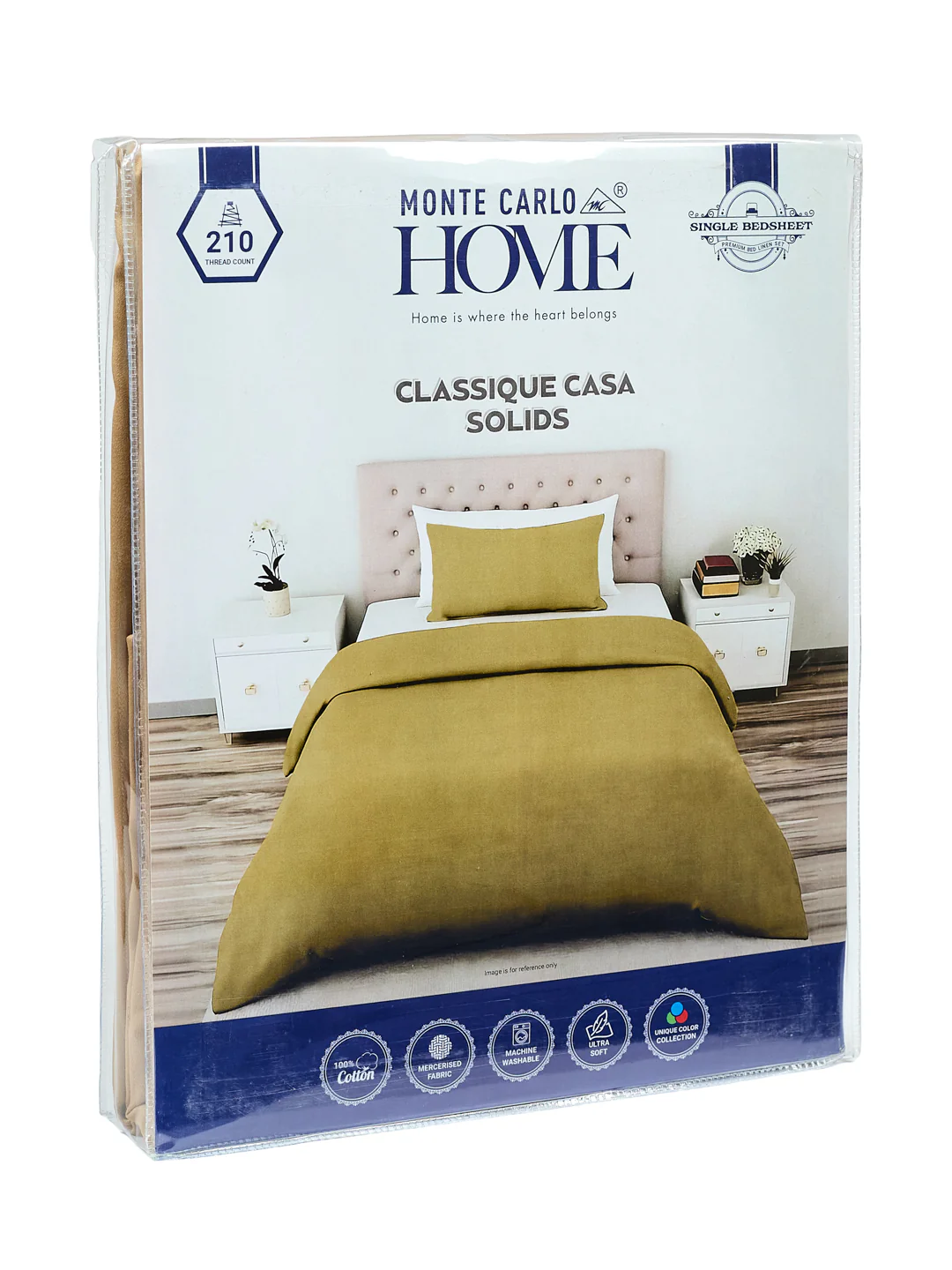 Premium 210 TC Pure Cotton Single Bed Bedsheet with 1 Pillow Cover Classique Casa Solids Collection - Image 11