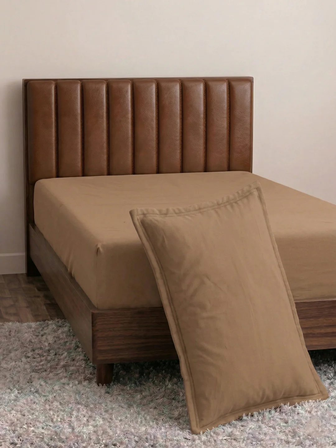 Premium 210 TC Pure Cotton Single Bed Bedsheet with 1 Pillow Cover Classique Casa Solids Collection - Image 5