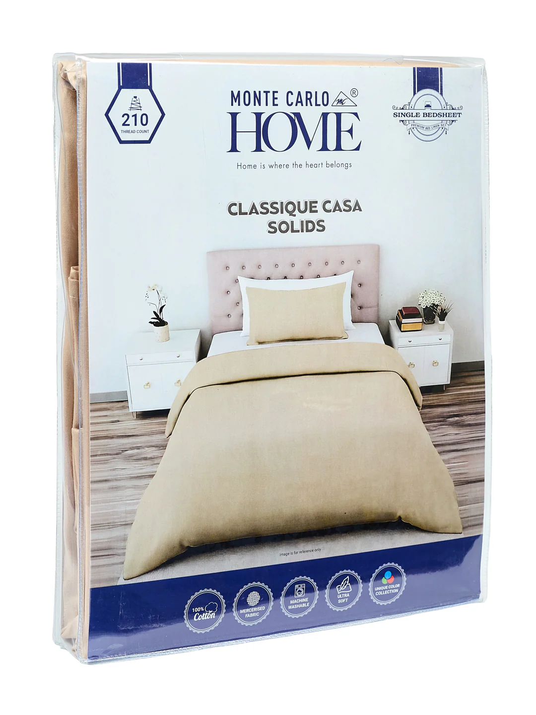 Premium 210 TC Pure Cotton Single Bed Bedsheet with 1 Pillow Cover Classique Casa Solids Collection - Image 11