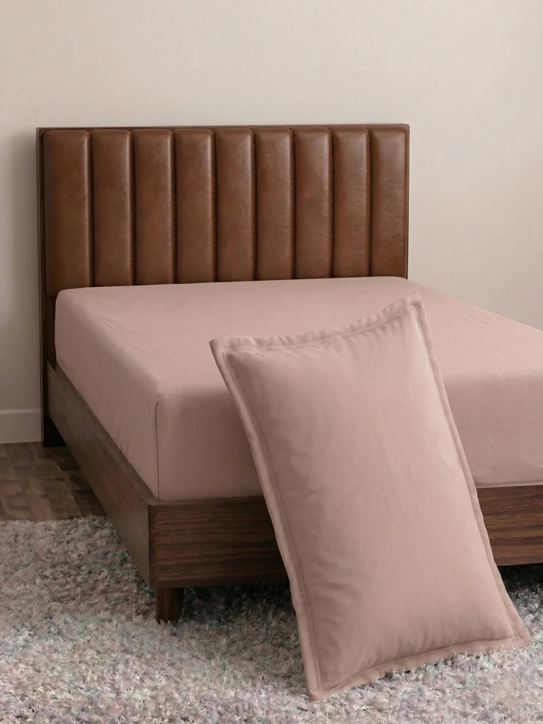 Premium 210 TC Pure Cotton Single Bed Bedsheet with 1 Pillow Cover Classique Casa Solids Collection - Image 5