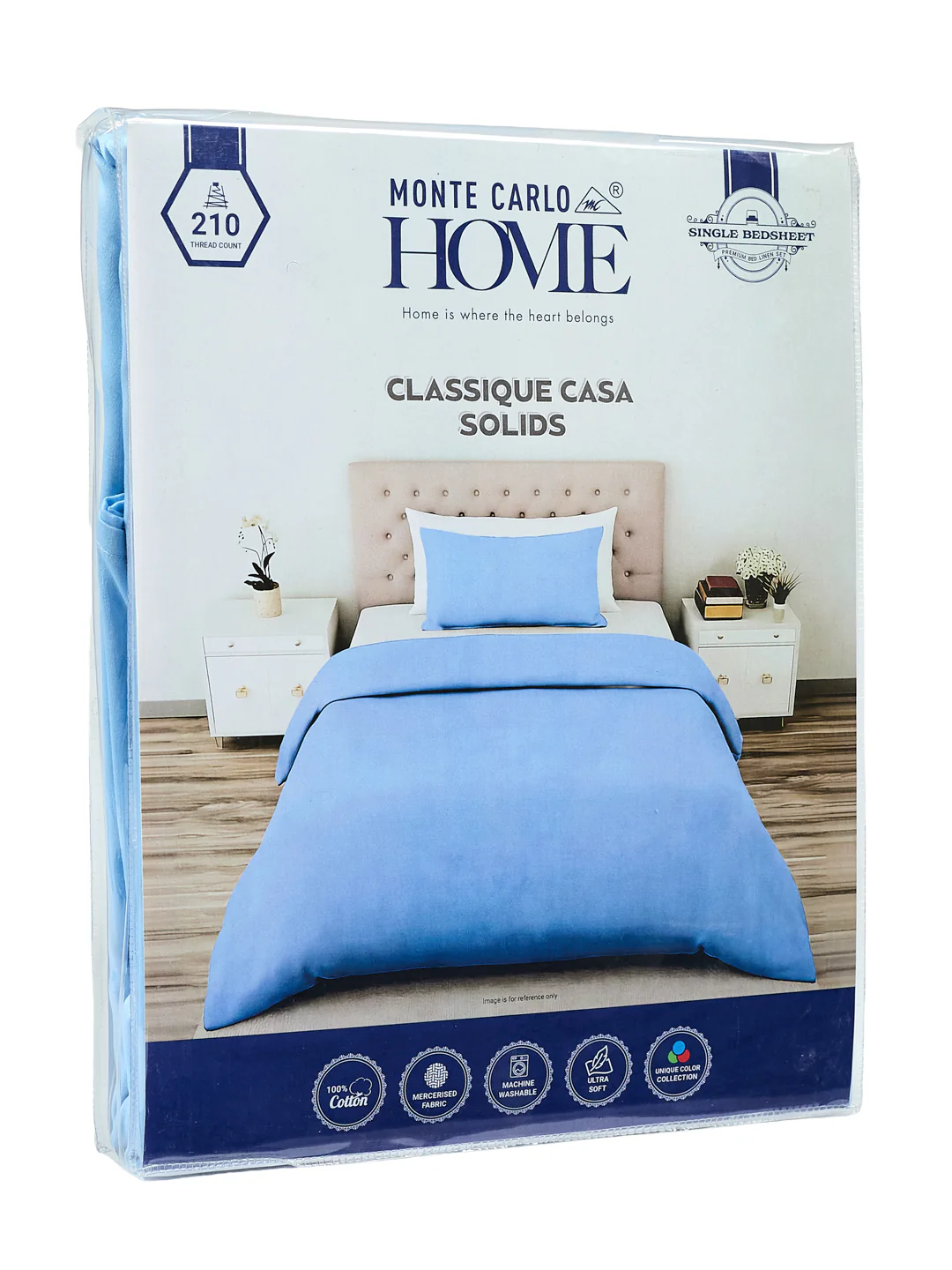 Premium 210 TC Pure Cotton Single Bed Bedsheet with 1 Pillow Cover Classique Casa Solids Collection - Image 11