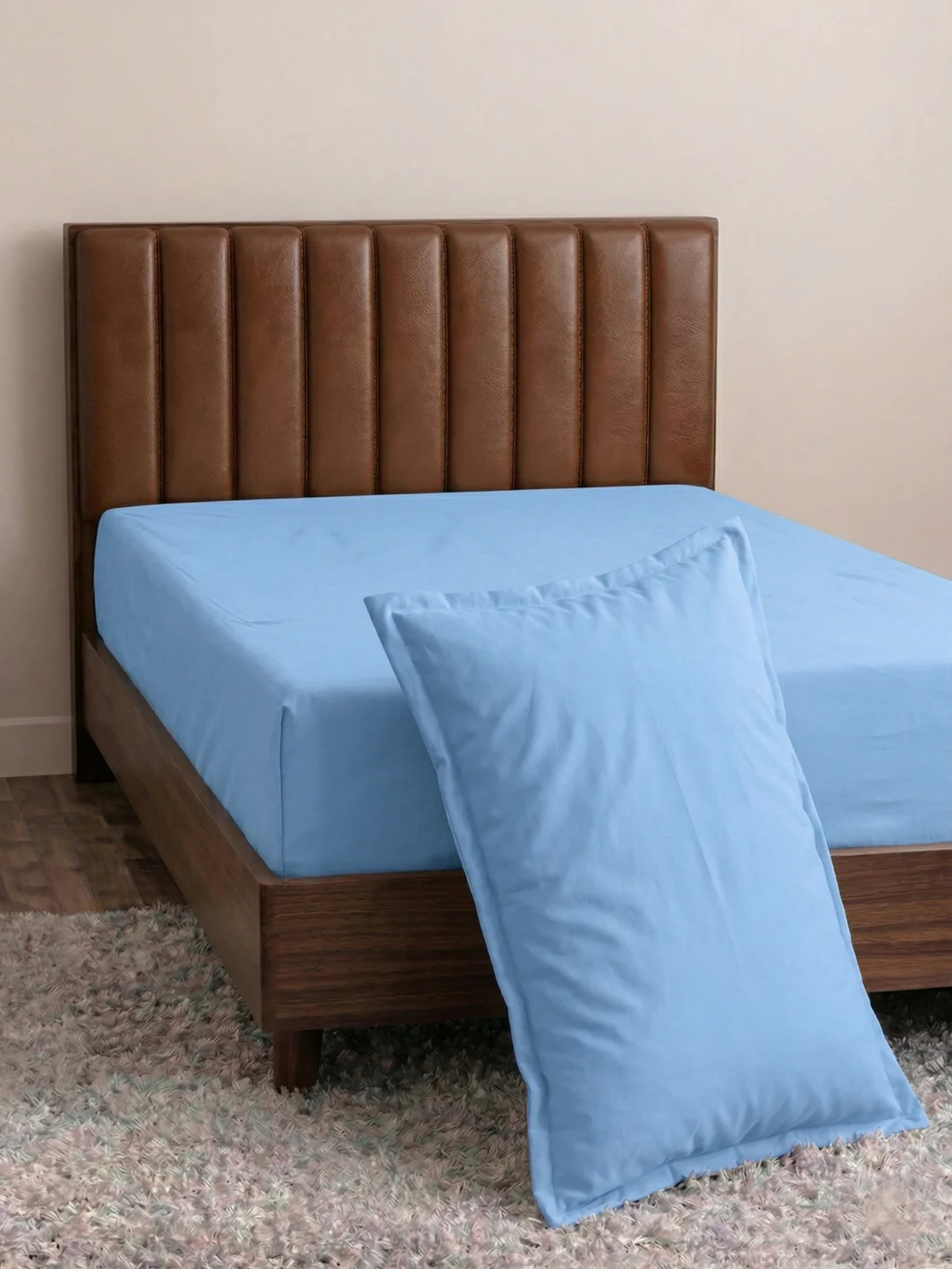 Premium 210 TC Pure Cotton Single Bed Bedsheet with 1 Pillow Cover Classique Casa Solids Collection - Image 5