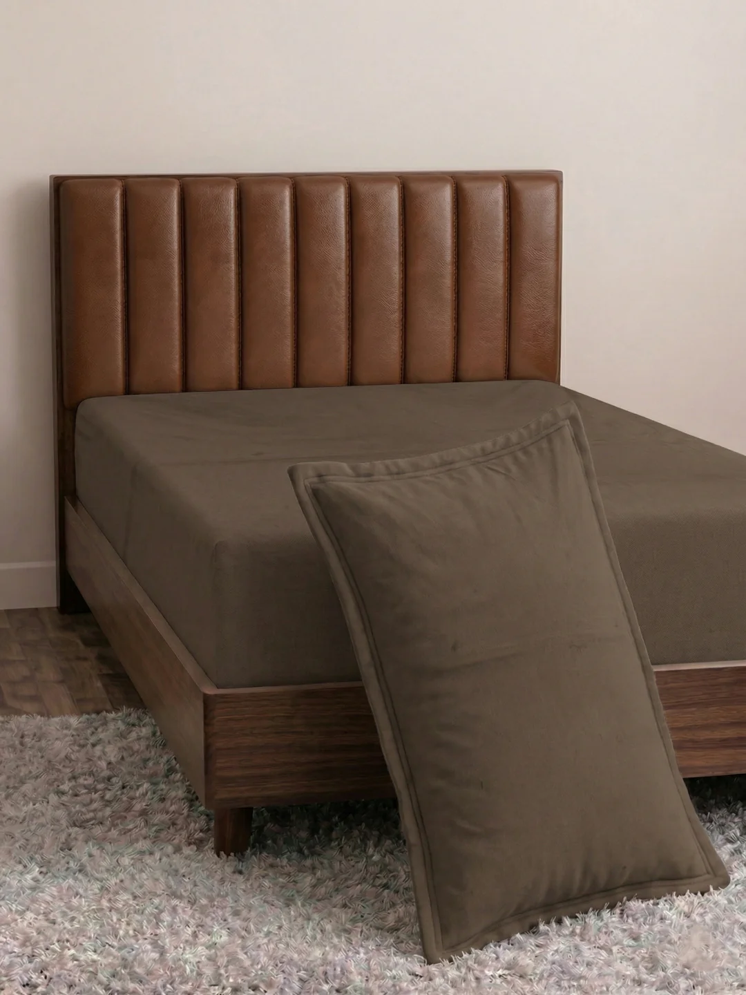 Premium 210 TC Pure Cotton Single Bed Bedsheet with 1 Pillow Cover Classique Casa Solids Collection - Image 5
