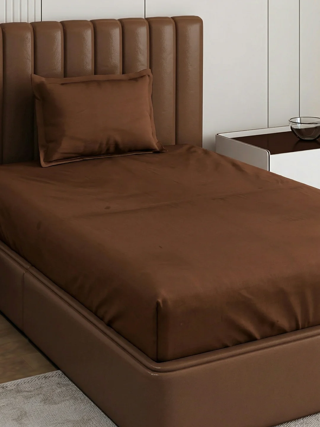 Premium 210 TC Pure Cotton Single Bed Bedsheet with 1 Pillow Cover Classique Casa Solids Collection