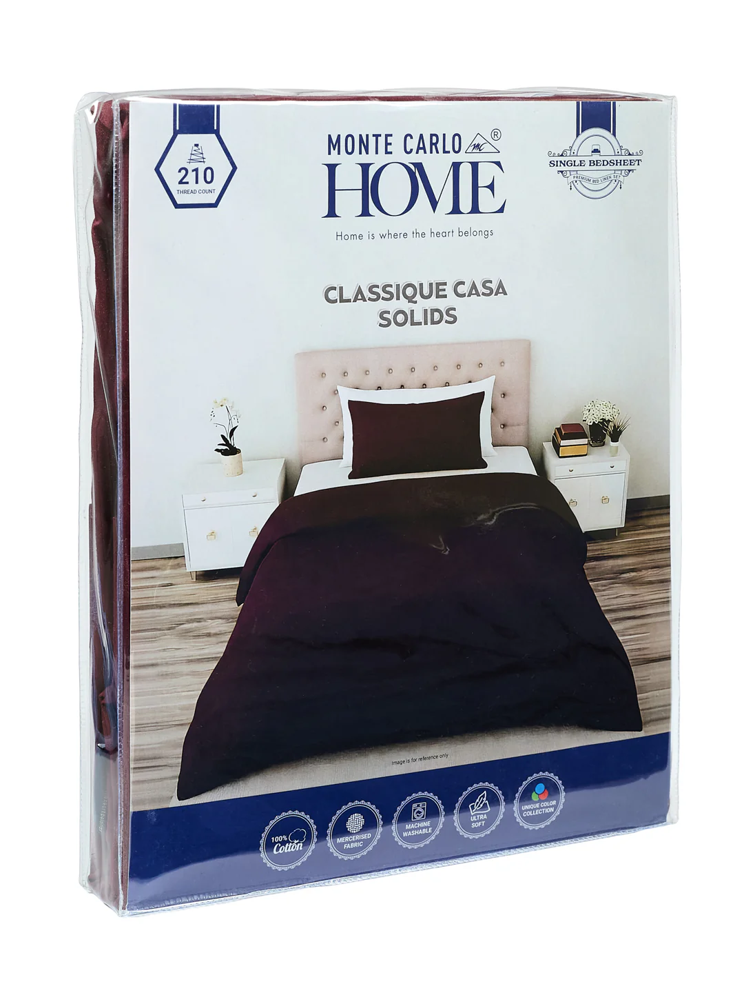 Premium 210 TC Pure Cotton Single Bed Bedsheet with 1 Pillow Cover Classique Casa Solids Collection - Image 11