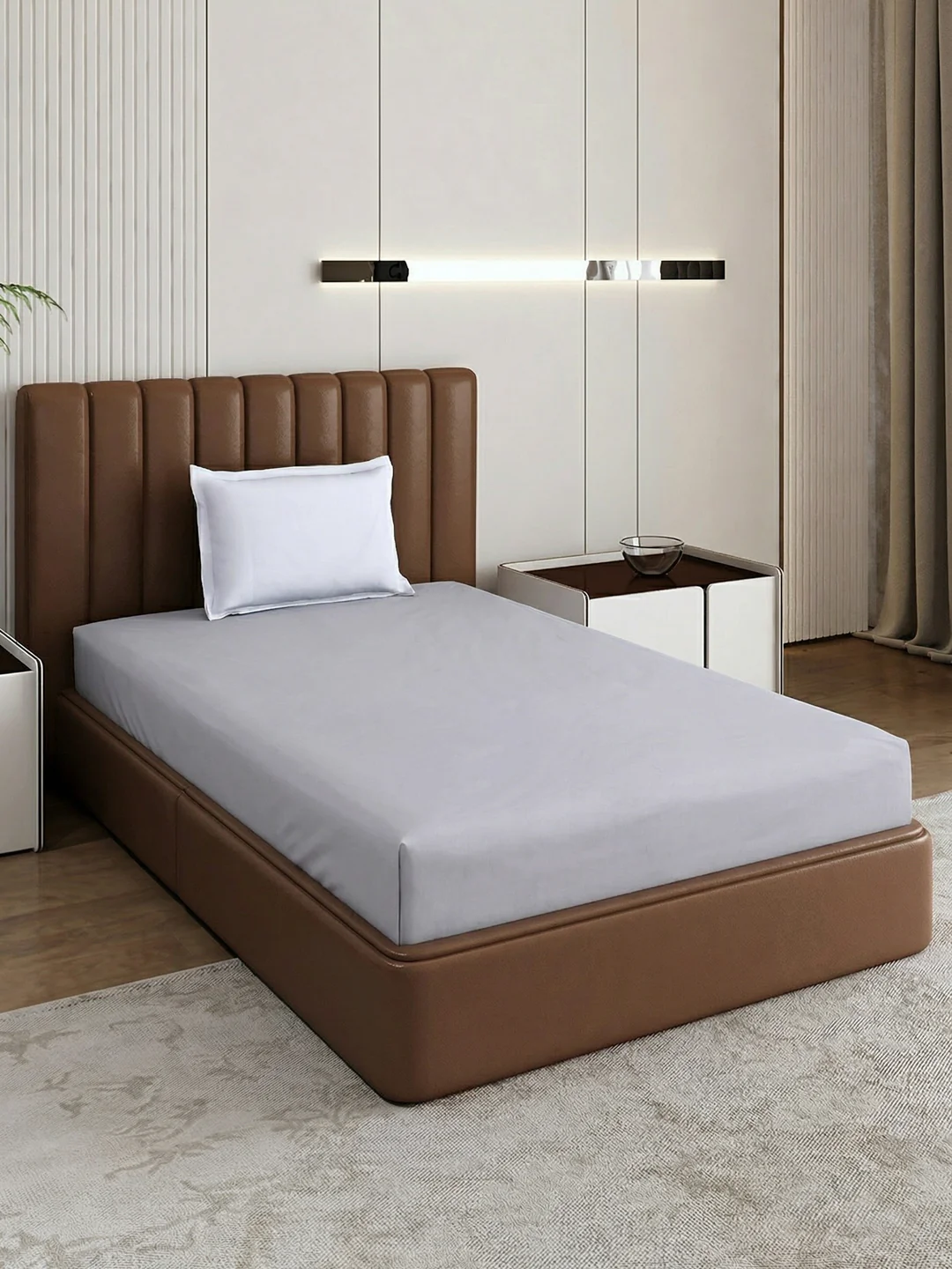 Premium 210 TC Pure Cotton Single Bed Bedsheet with 1 Pillow Cover Hotel Premium Collection - Image 2
