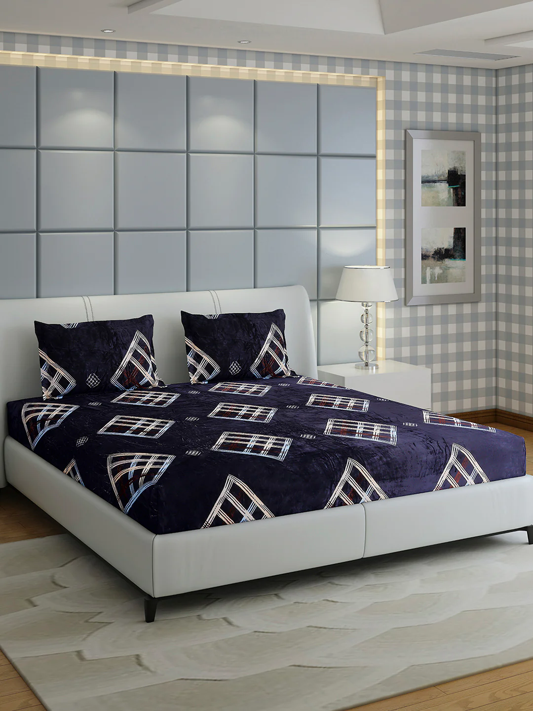 247 GSM Polyester King Bed 1 Bedsheet with 2 Pillow Cover (Teresa) - Image 4