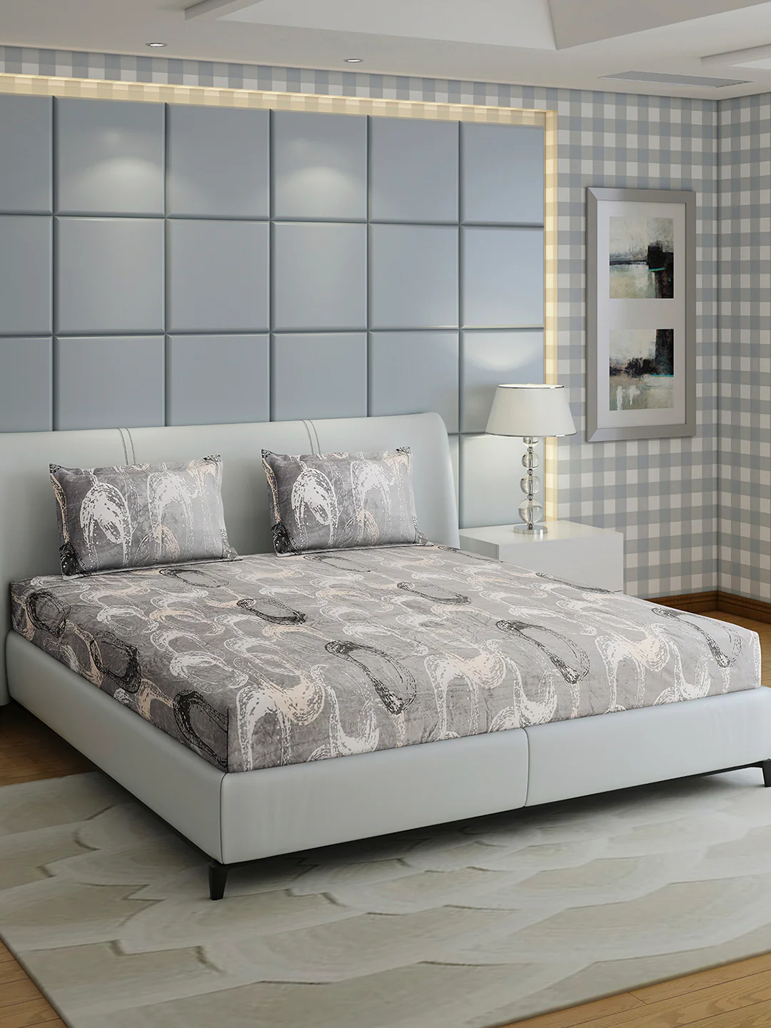 247 GSM Polyester King Bed 1 Bedsheet with 2 Pillow Cover (Teresa) - Image 4