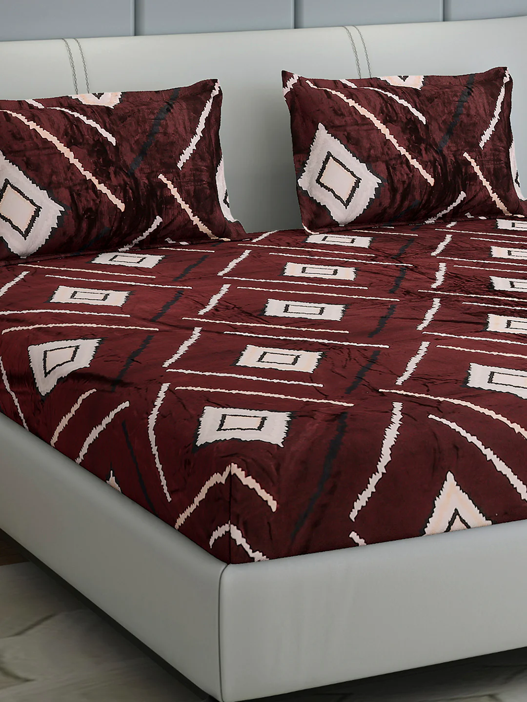 247 GSM Polyester King Bed 1 Bedsheet with 2 Pillow Cover (Teresa)