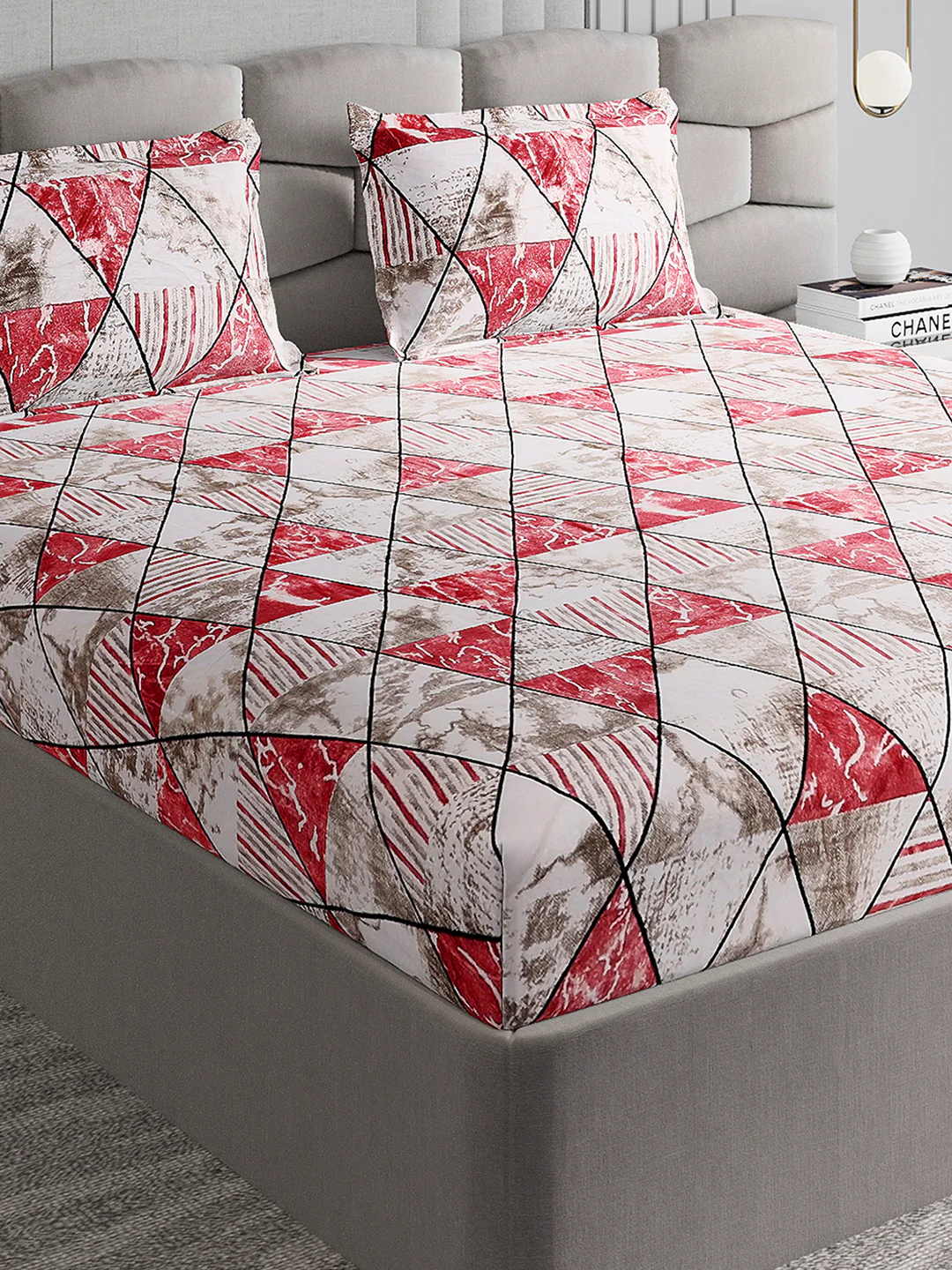 247 GSM Polyester King Bed 1 Bedsheet with 2 Pillow Cover (Vibe)