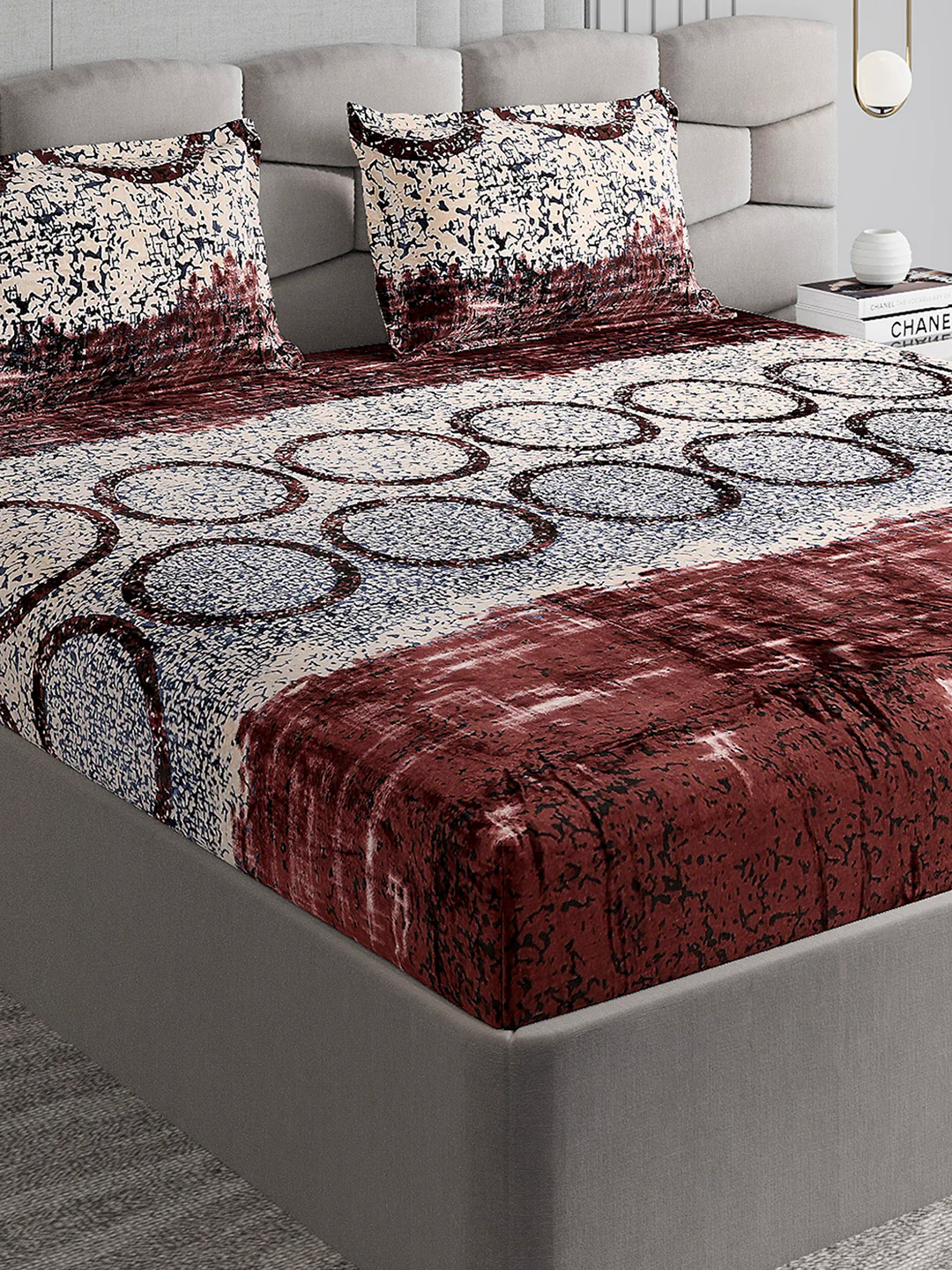 247 GSM Polyester King Bed 1 Bedsheet with 2 Pillow Cover (Vibe)