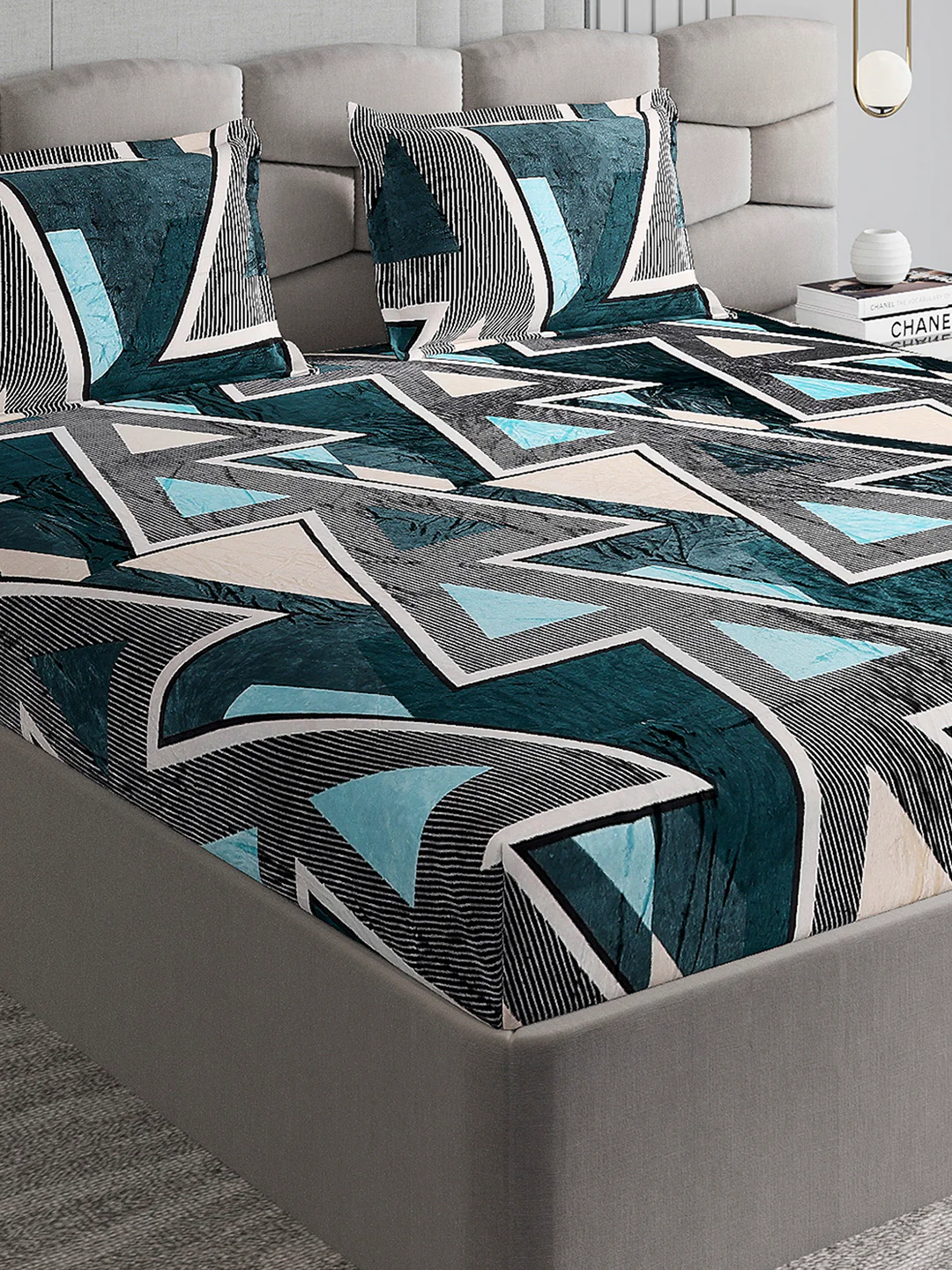 247 GSM Polyester King Bed 1 Bedsheet with 2 Pillow Cover (Vibe)