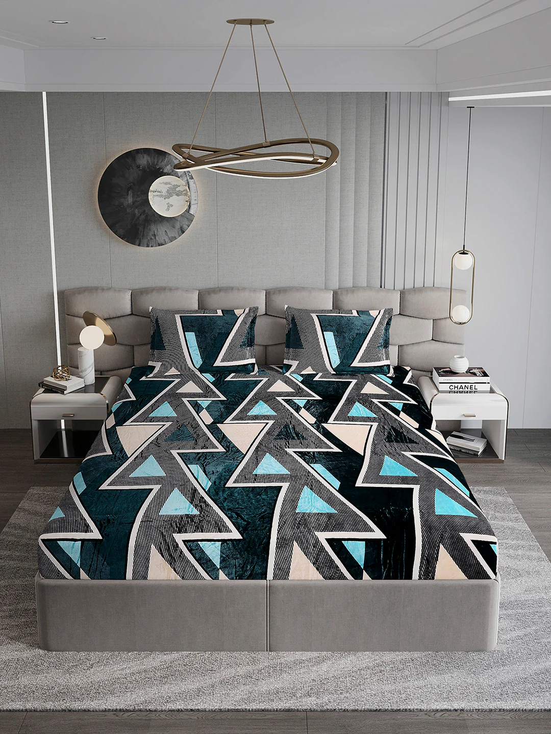 247 GSM Polyester King Bed 1 Bedsheet with 2 Pillow Cover (Vibe) - Image 3