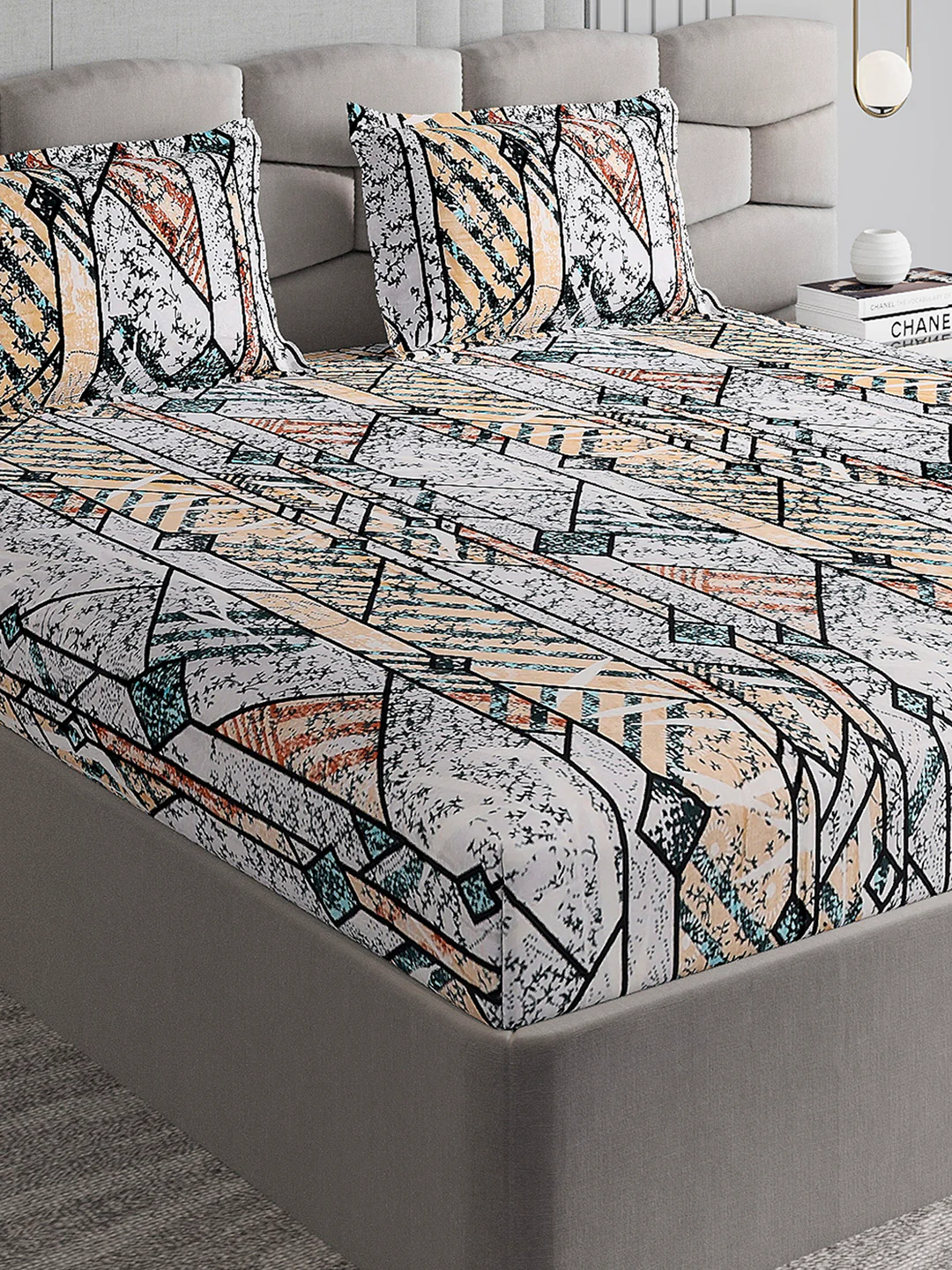 247 GSM Polyester King Bed 1 Bedsheet with 2 Pillow Cover (Vibe)