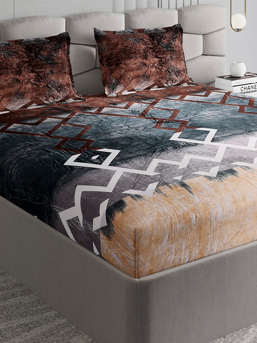 247 GSM Polyester King Bed 1 Bedsheet with 2 Pillow Cover (Vibe)