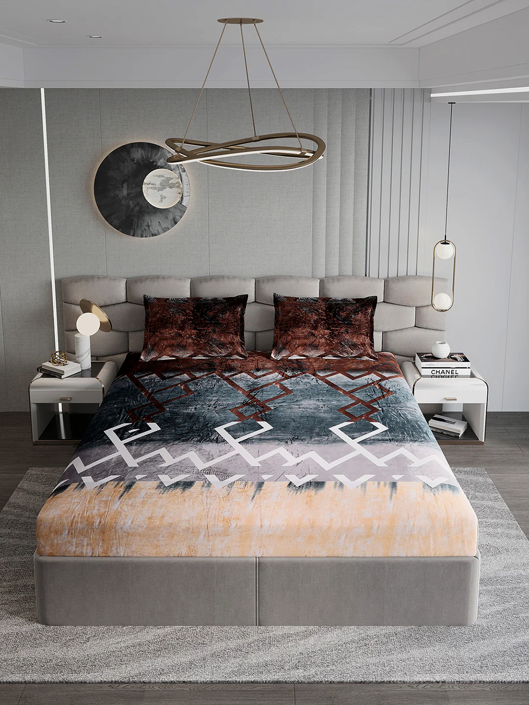 247 GSM Polyester King Bed 1 Bedsheet with 2 Pillow Cover (Vibe) - Image 3