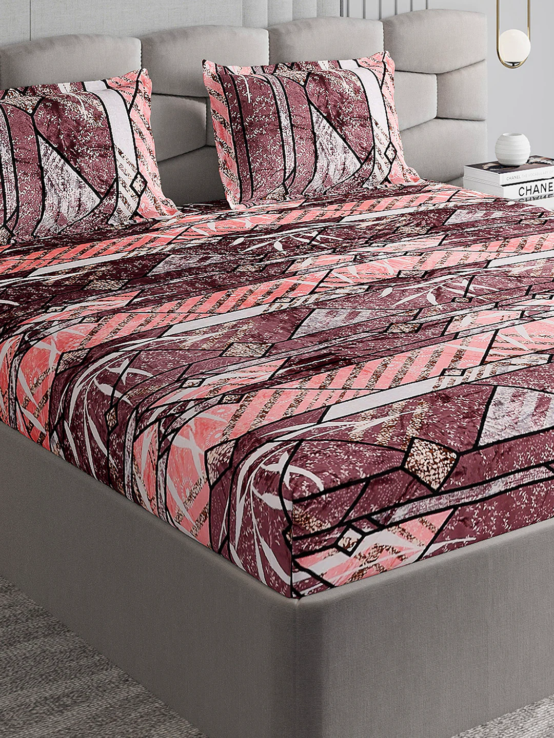 247 GSM Polyester King Bed 1 Bedsheet with 2 Pillow Cover (Vibe)