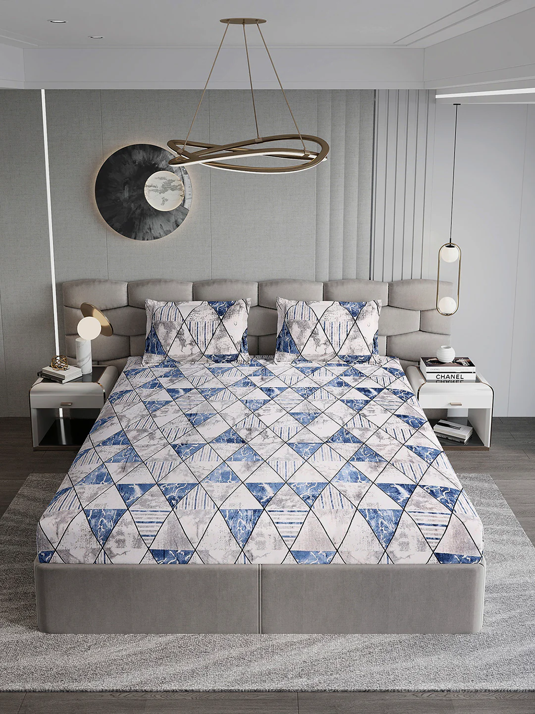 247 GSM Polyester King Bed 1 Bedsheet with 2 Pillow Cover (Vibe) - Image 3