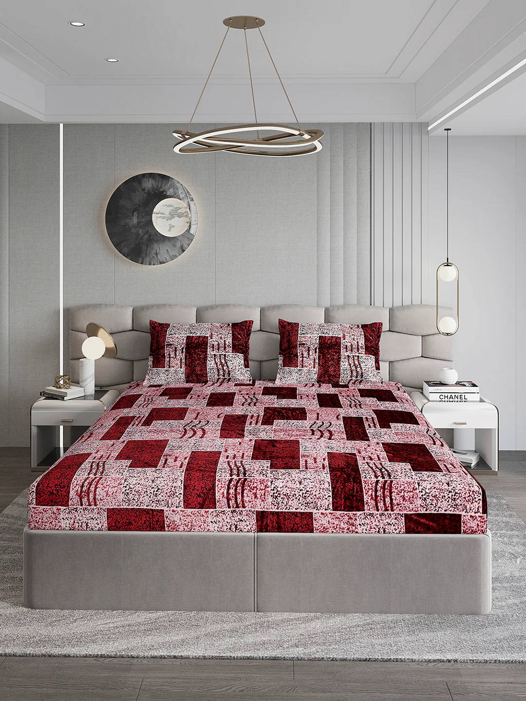 247 GSM Polyester King Bed 1 Bedsheet with 2 Pillow Cover (Vibe) - Image 2