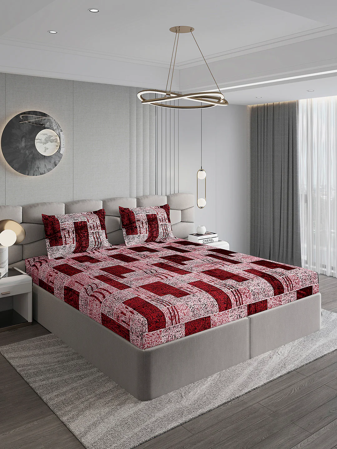 247 GSM Polyester King Bed 1 Bedsheet with 2 Pillow Cover (Vibe) - Image 4
