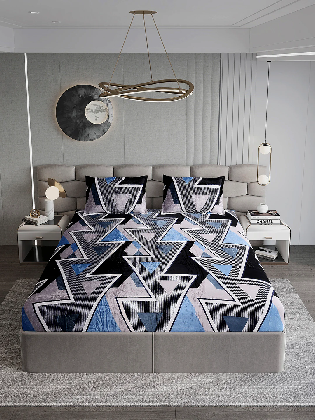 247 GSM Polyester King Bed 1 Bedsheet with 2 Pillow Cover (Vibe) - Image 3