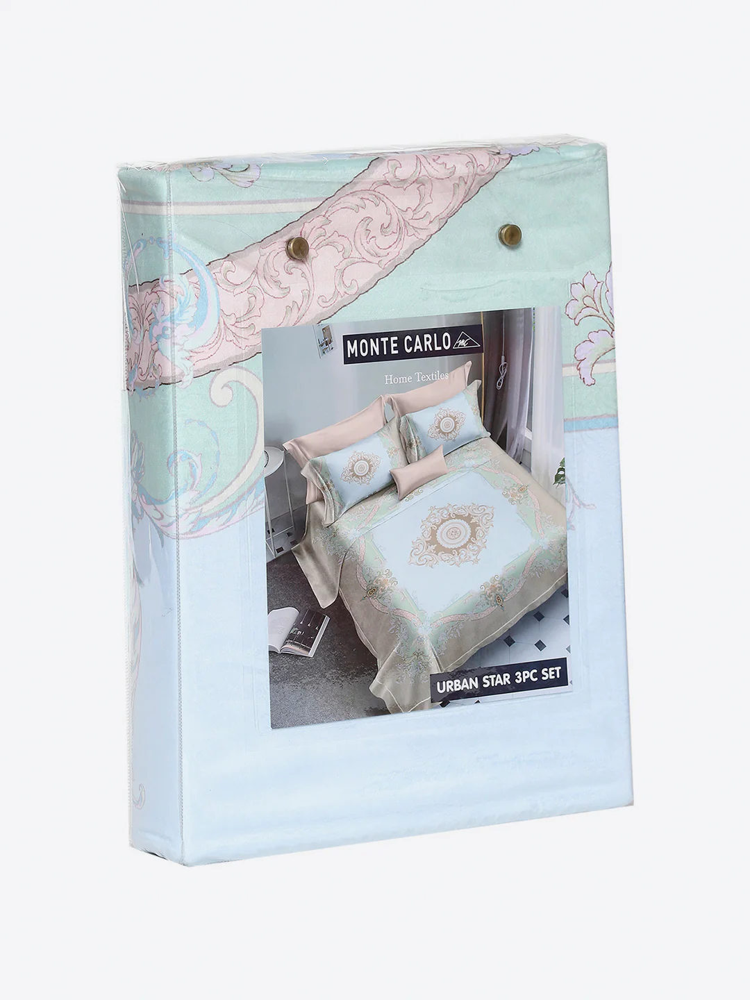 252 GSM Polyester King Bed 1 Bedsheet with 2 Pillow Cover (Urban) - Image 9