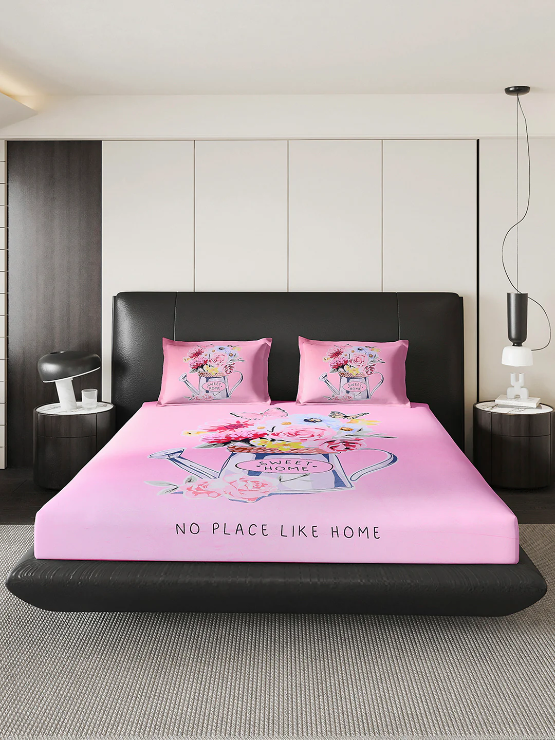 252 GSM Polyester King Bed 1 Bedsheet with 2 Pillow Cover (Urban) - Image 2