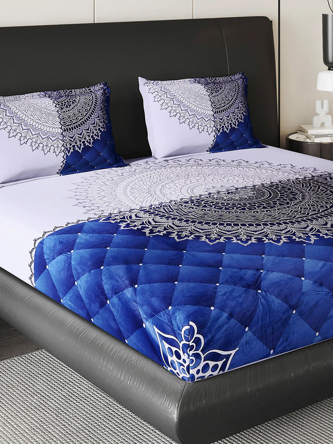 252 GSM Polyester King Bed 1 Bedsheet with 2 Pillow Cover (Urban)