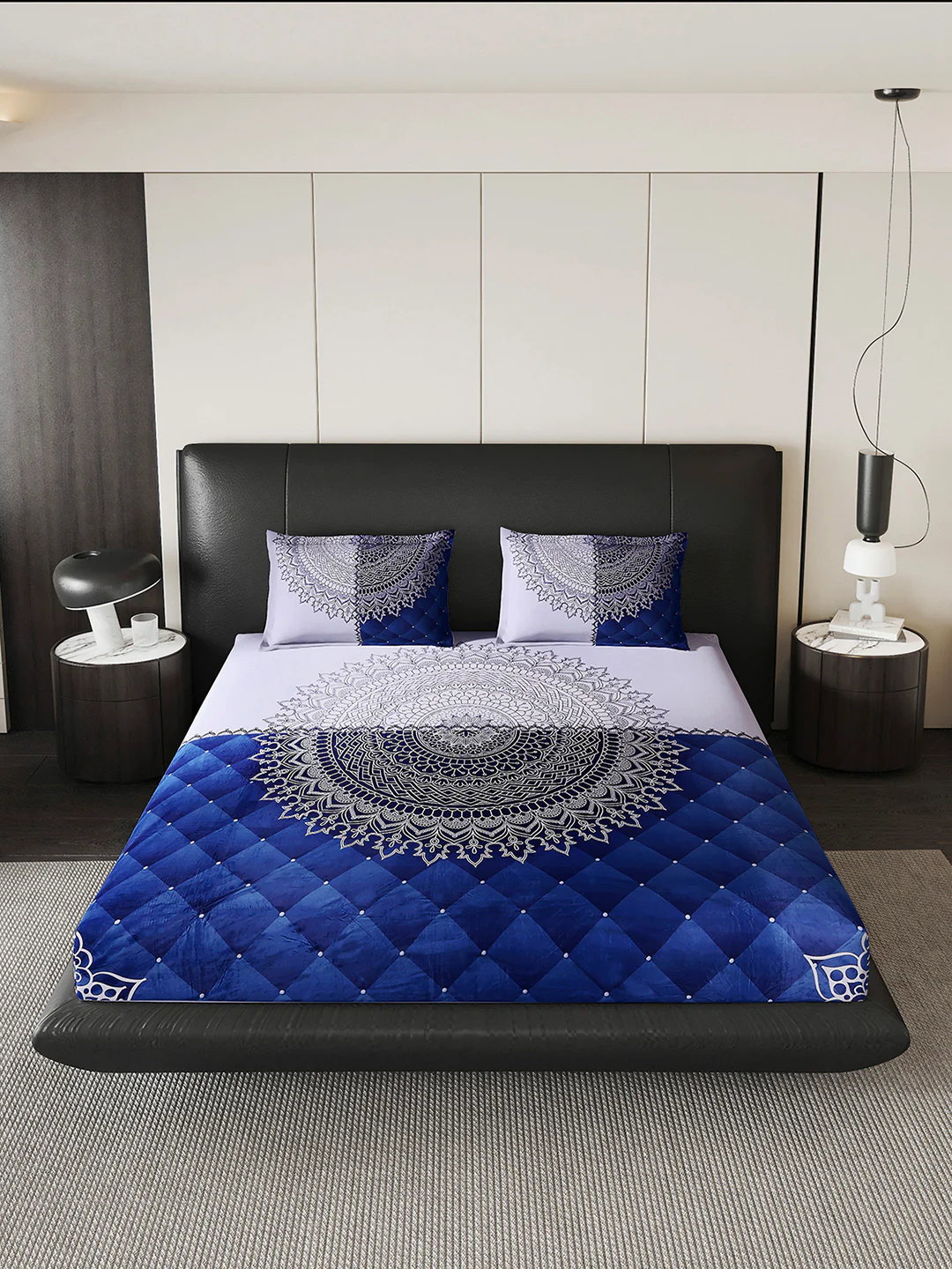 252 GSM Polyester King Bed 1 Bedsheet with 2 Pillow Cover (Urban) - Image 3