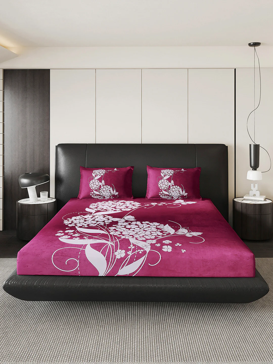 252 GSM Polyester King Bed 1 Bedsheet with 2 Pillow Cover (Urban) - Image 2