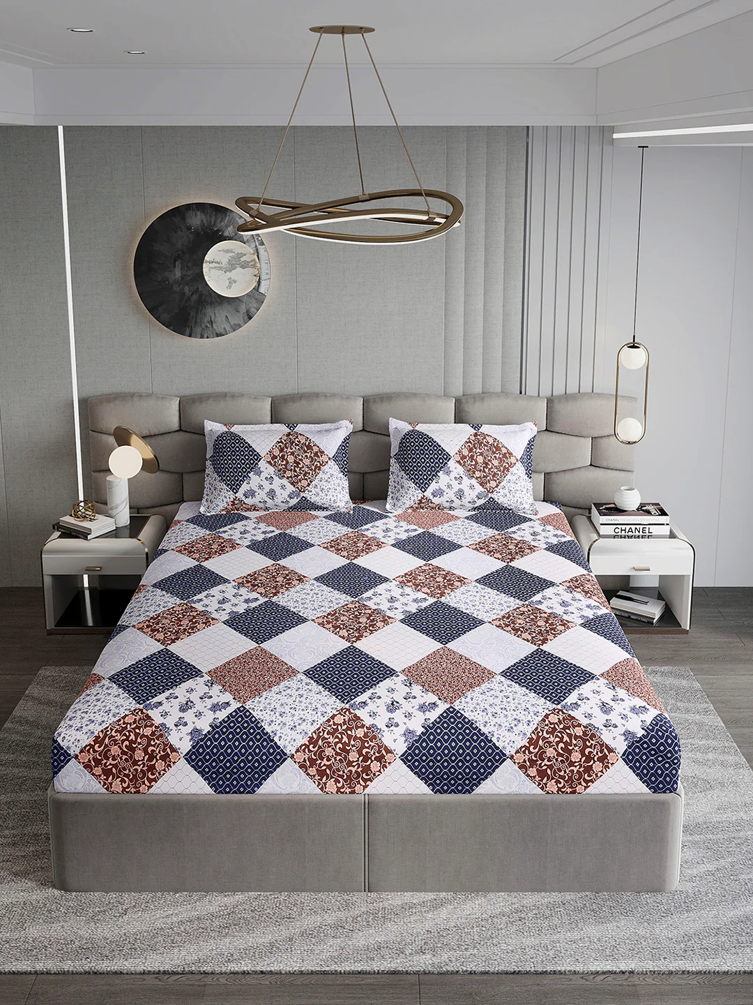 254 GSM Micro King Fitted Bed 1 Fitted Bedsheet with 2 Pillow Cover (Clare FT) - Image 3