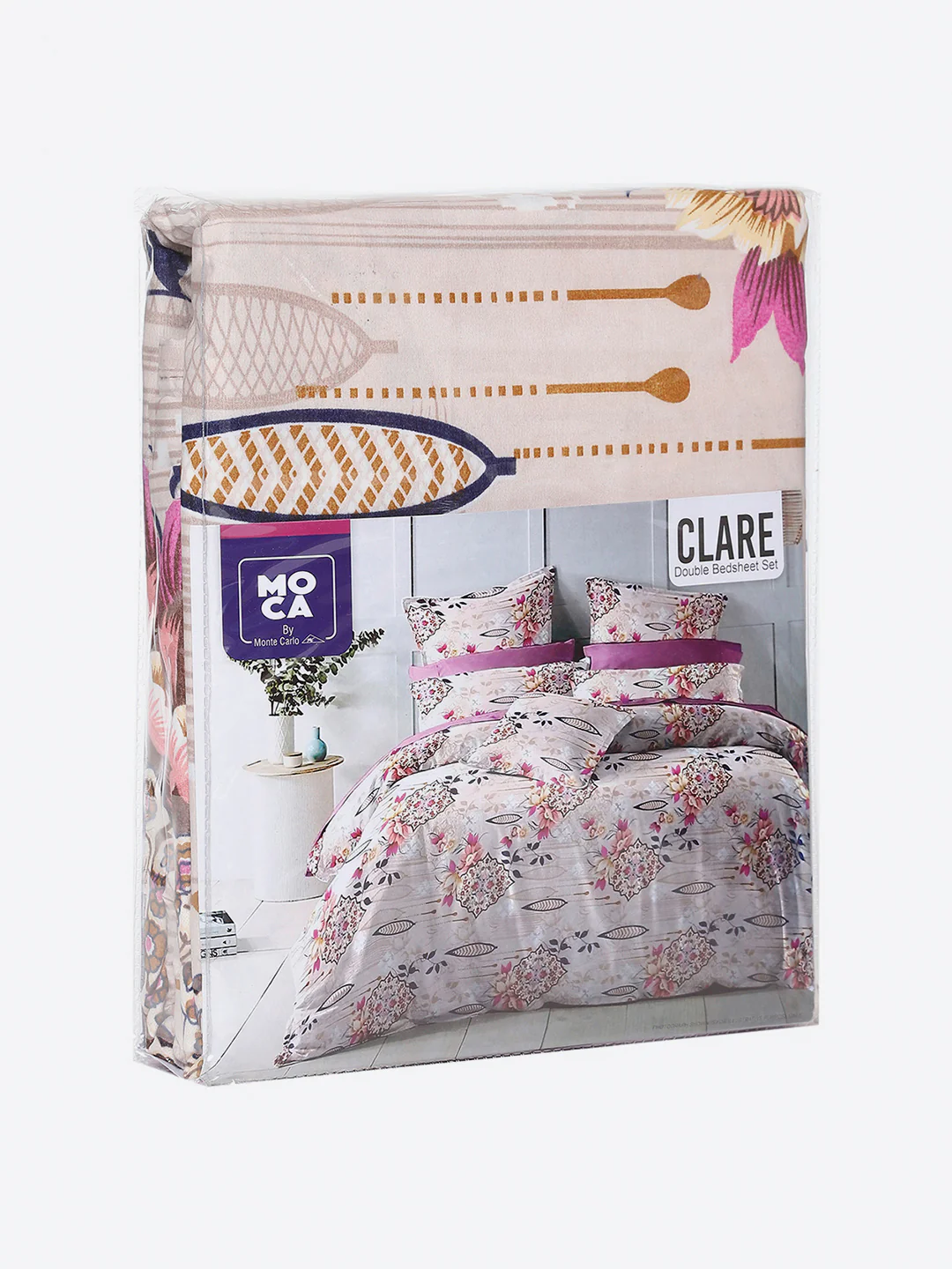 254 GSM Micro King Fitted Bed 1 Fitted Bedsheet with 2 Pillow Cover (Clare FT) - Image 10