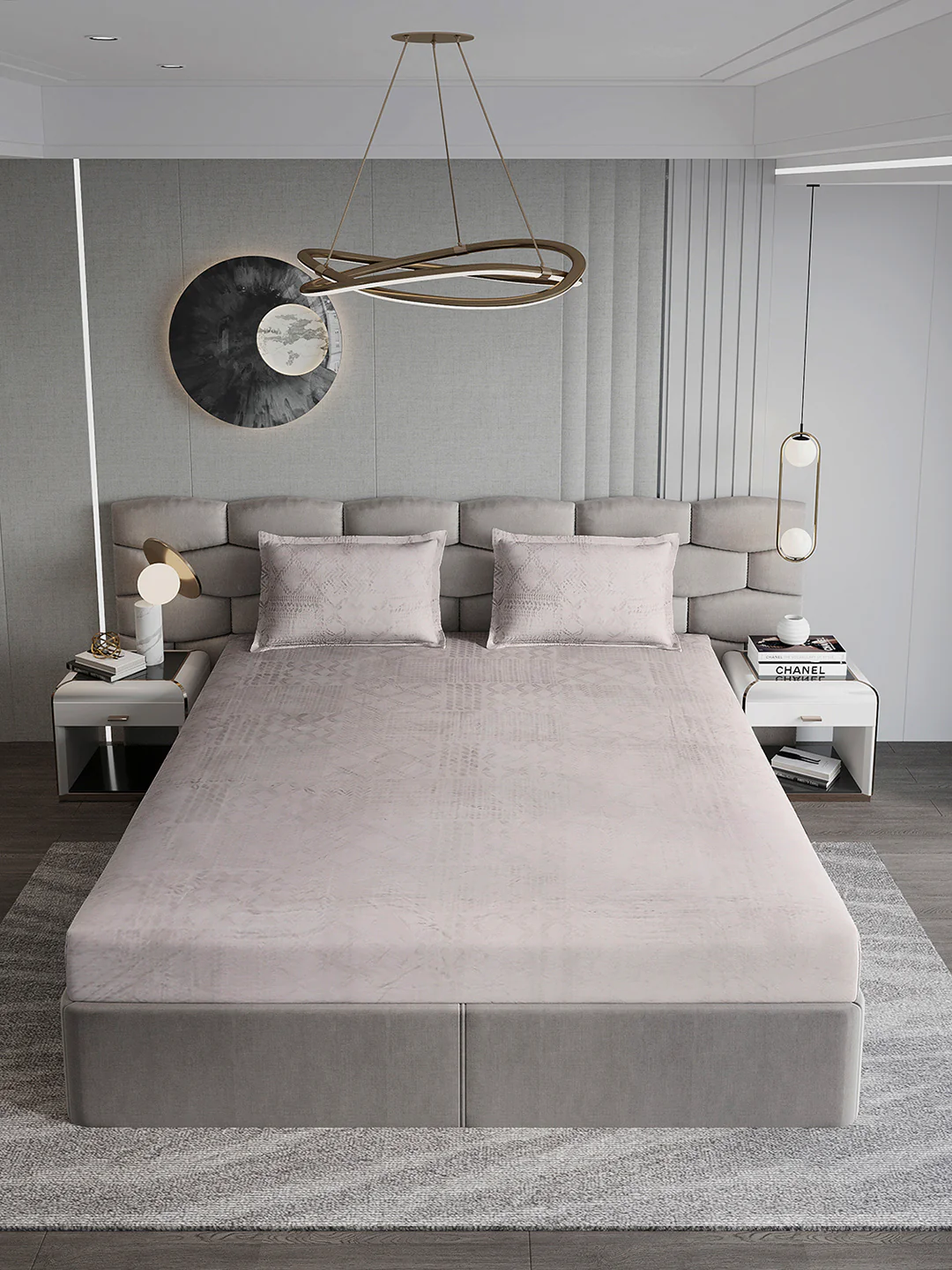 267 GSM Polyester King Bed 1 Bedsheet with 2 Pillow Cover (Master Piece) - Image 3