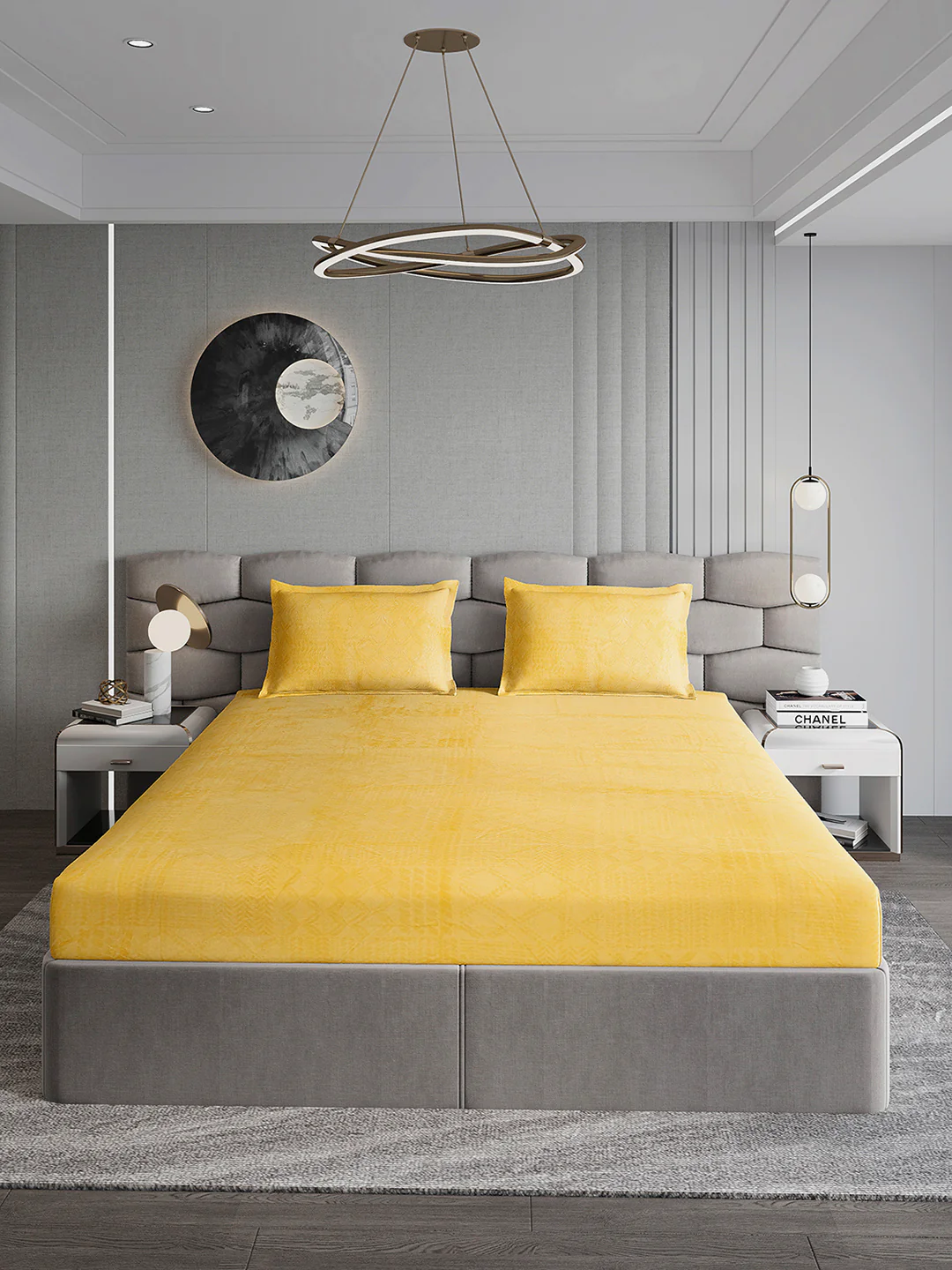 267 GSM Polyester King Bed 1 Bedsheet with 2 Pillow Cover (Master Piece) - Image 2