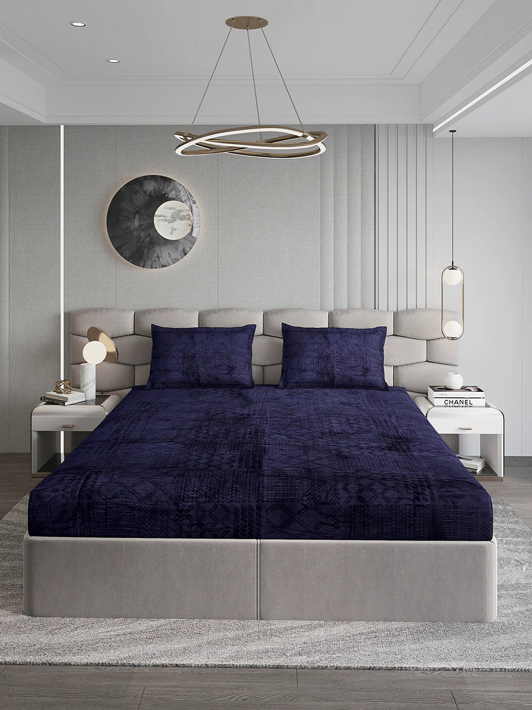 267 GSM Polyester King Bed 1 Bedsheet with 2 Pillow Cover (Master Piece) - Image 2