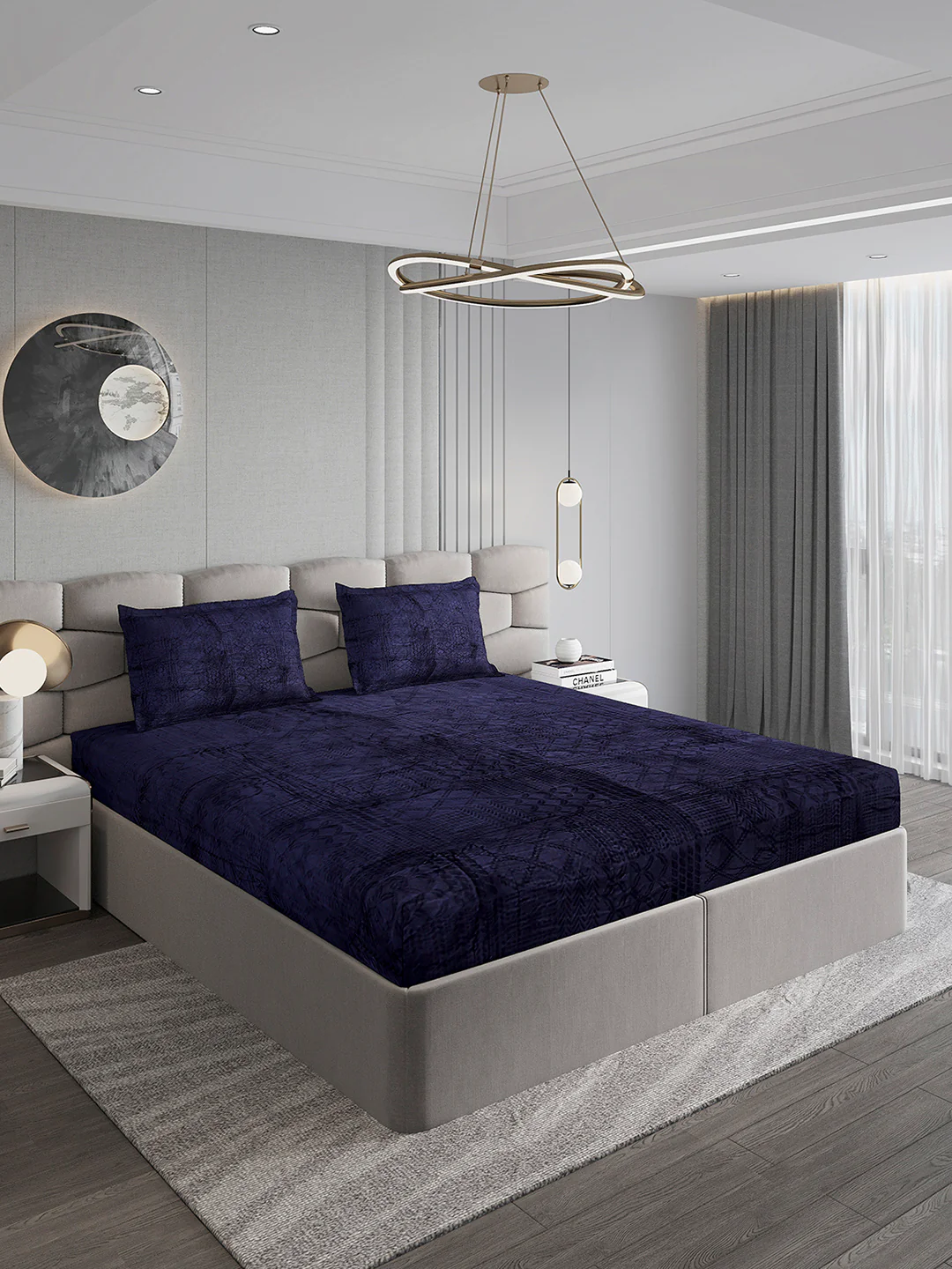 267 GSM Polyester King Bed 1 Bedsheet with 2 Pillow Cover (Master Piece) - Image 4