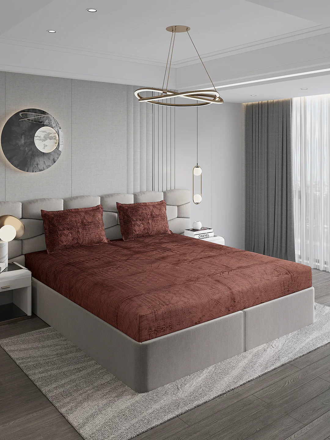 267 GSM Polyester King Bed 1 Bedsheet with 2 Pillow Cover (Master Piece) - Image 4