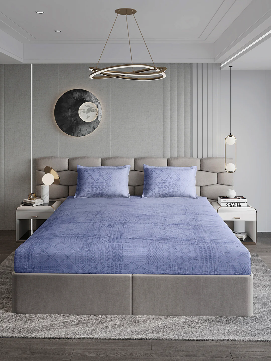 267 GSM Polyester King Bed 1 Bedsheet with 2 Pillow Cover (Master Piece) - Image 2