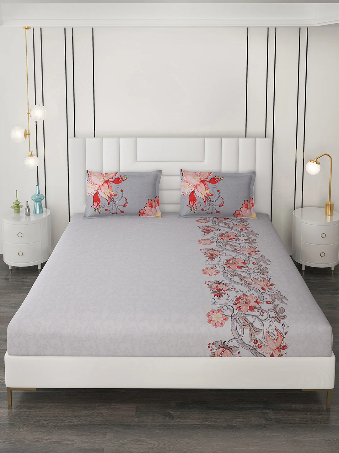 300 TC Cotton Double Bedsheet with 2 Pillow Covers - Image 2