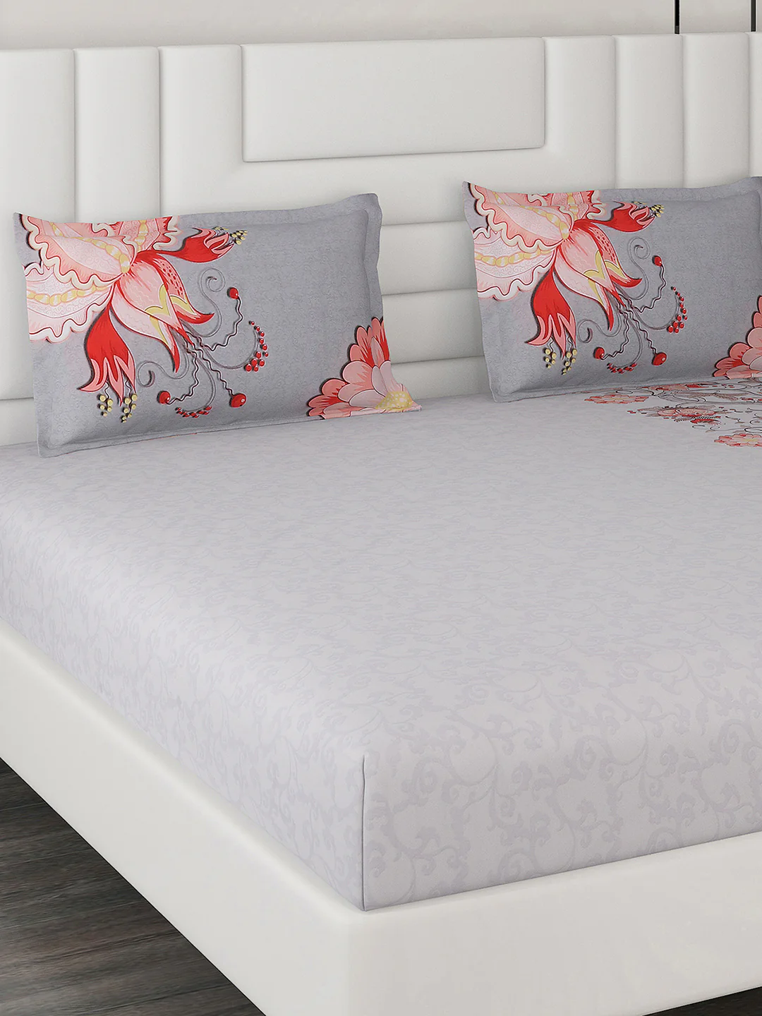 300 TC Cotton Double Bedsheet with 2 Pillow Covers - Image 4