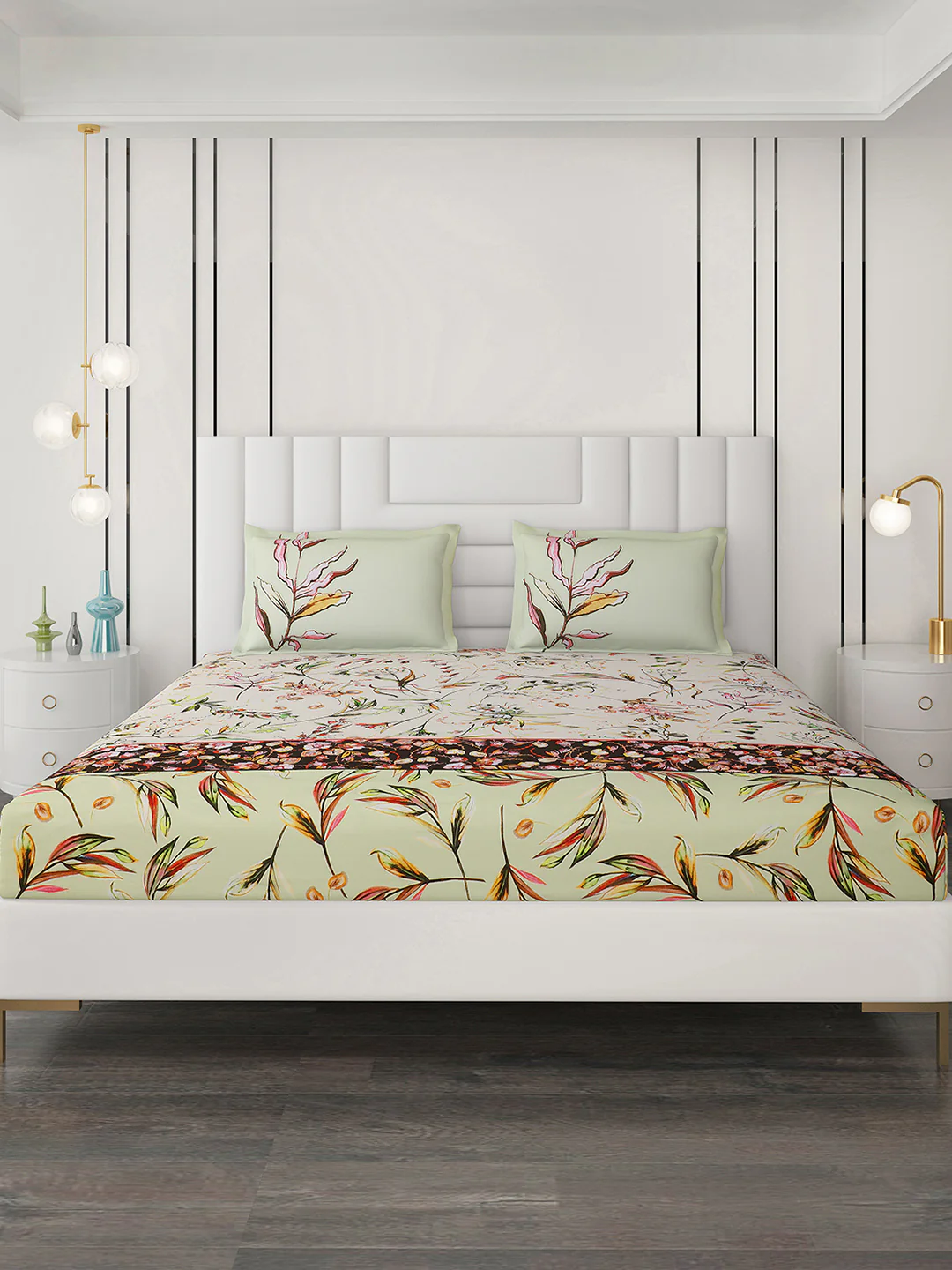 300 TC Cotton Double Bedsheet with 2 Pillow Covers - Image 3