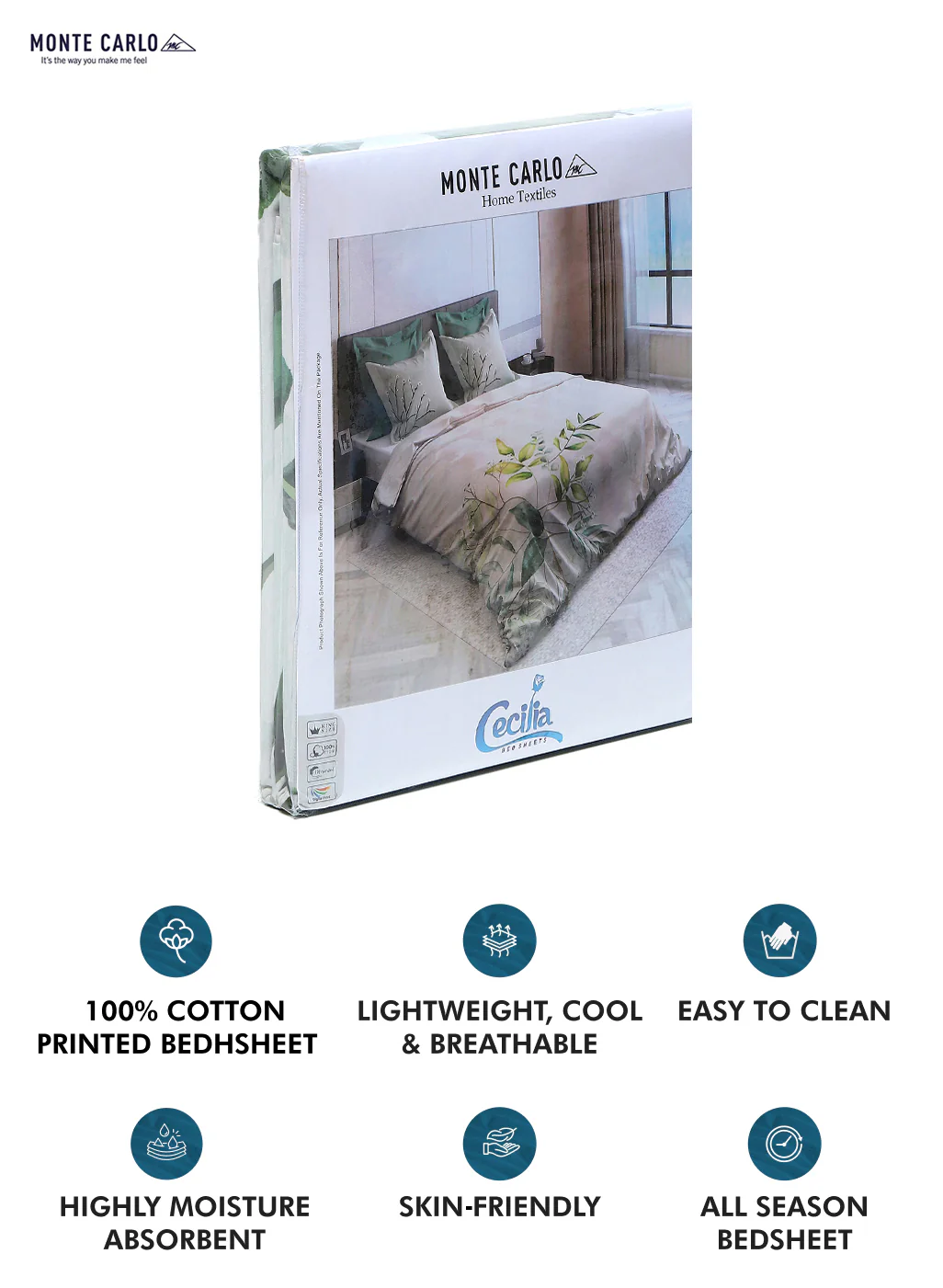 300 TC Cotton Double Bedsheet with 2 Pillow Covers - Image 9