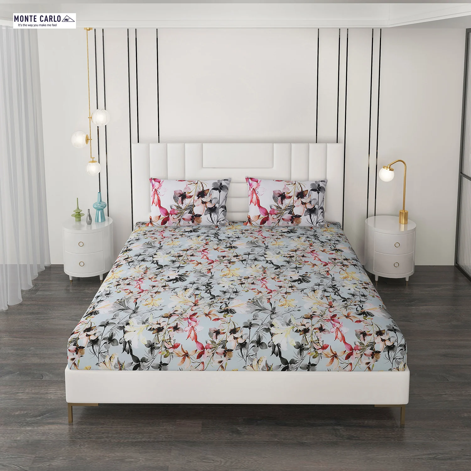 300 TC Cotton Double Bedsheet with 2 Pillow Covers - Image 2