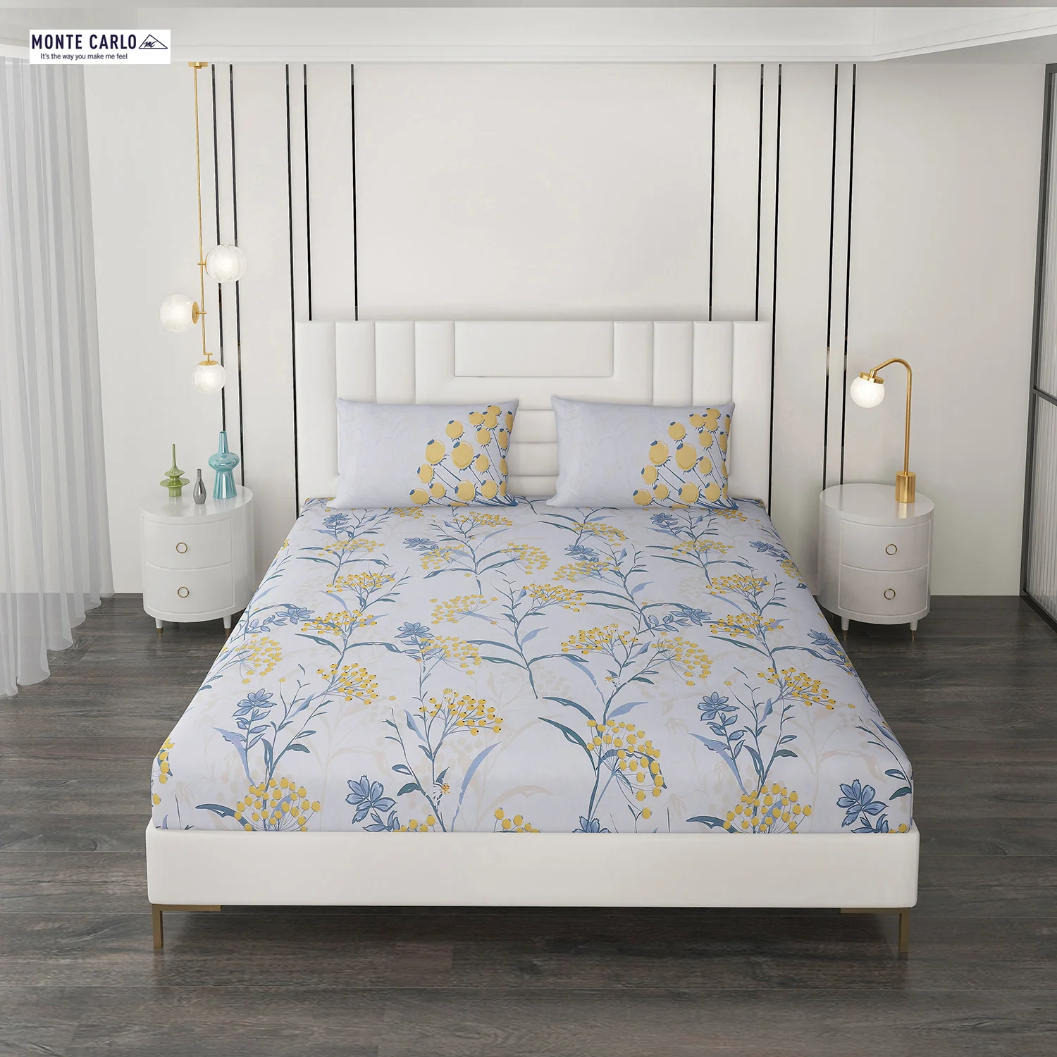 300 TC Cotton Double Bedsheet with 2 Pillow Covers - Image 2