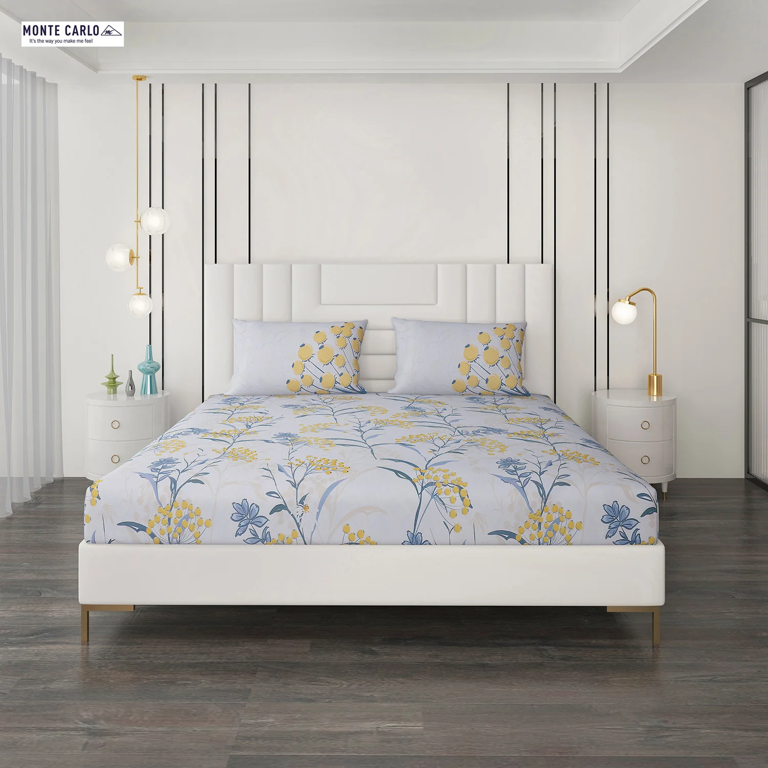 300 TC Cotton Double Bedsheet with 2 Pillow Covers - Image 3