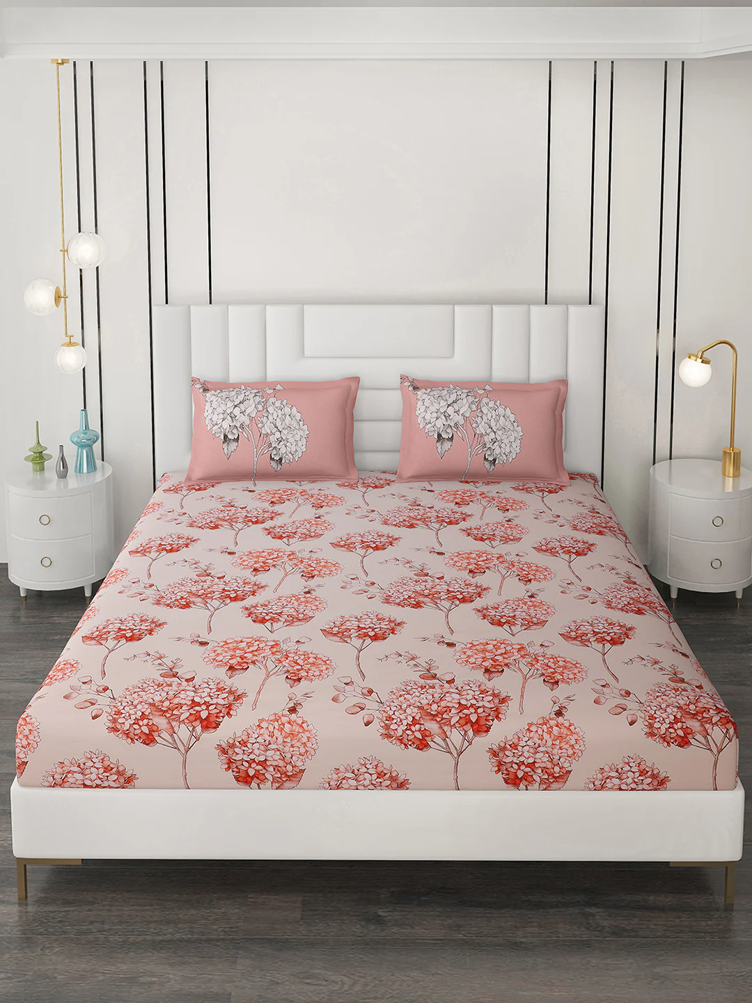 300 TC Cotton Double Bedsheet with 2 Pillow Covers - Image 4