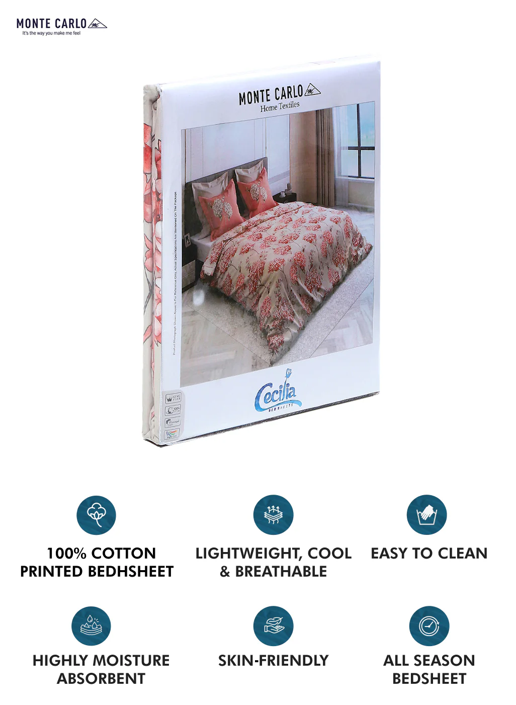 300 TC Cotton Double Bedsheet with 2 Pillow Covers - Image 9